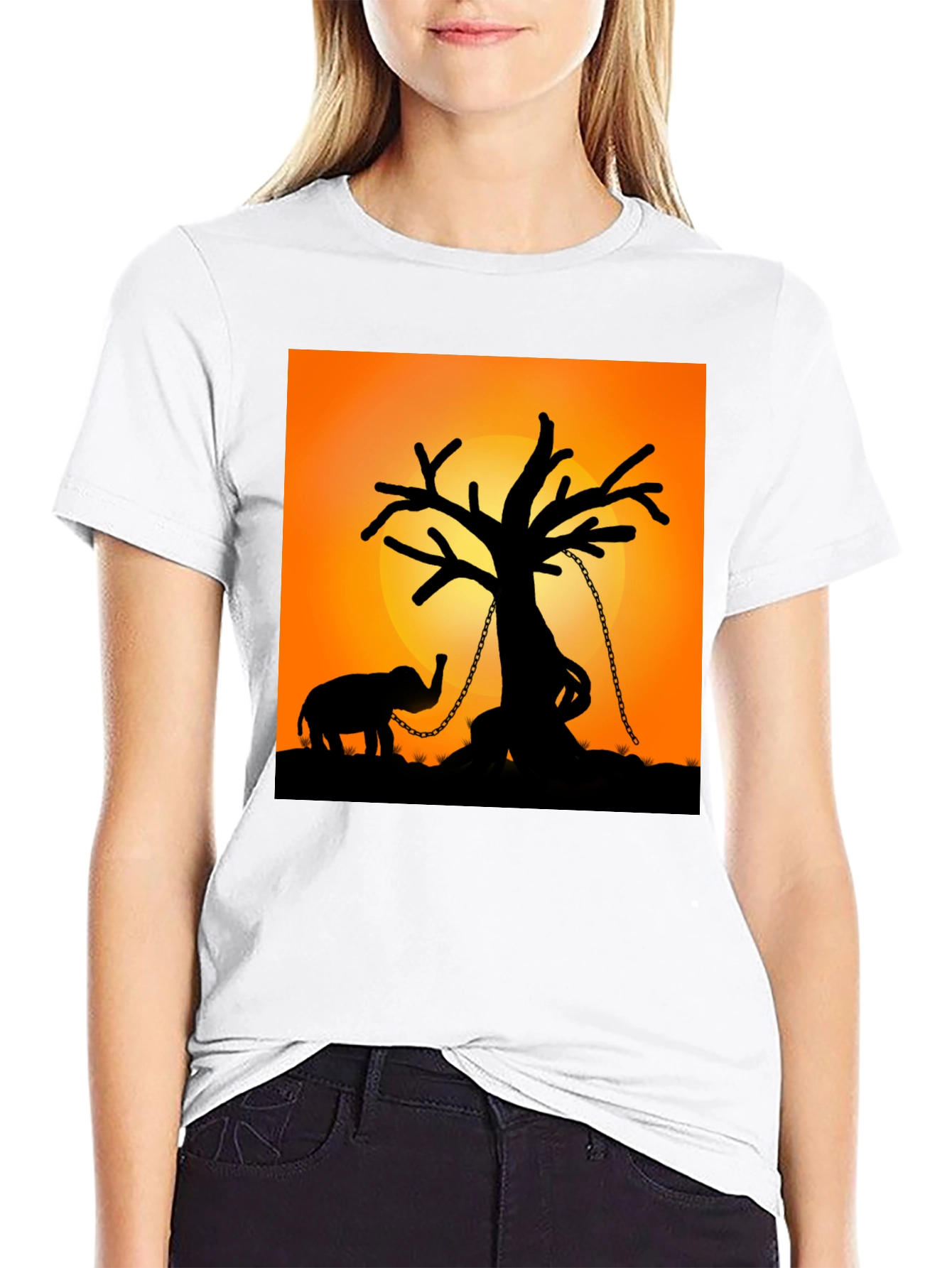 Elephant & Tree Graphic Tee - Unique Design