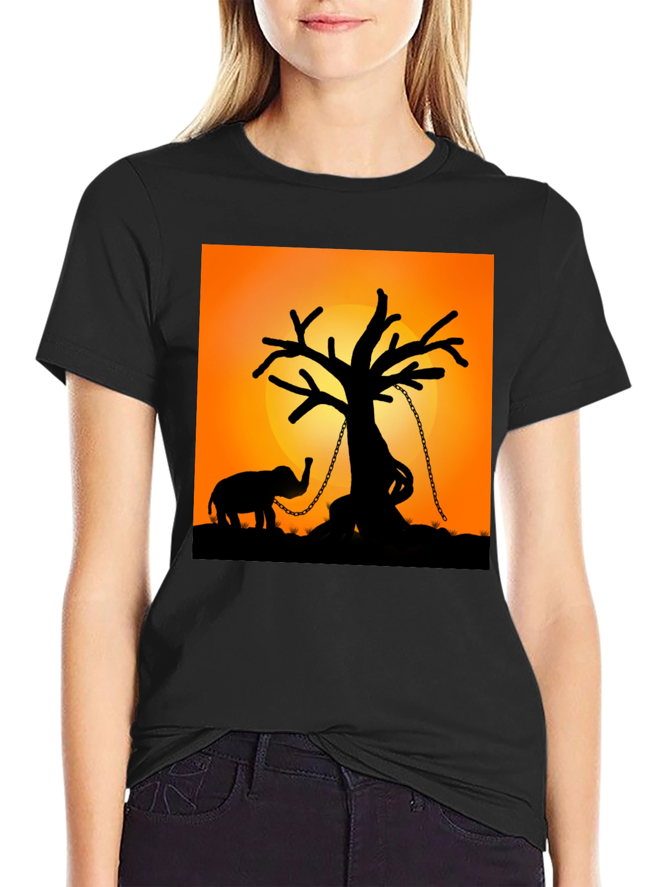 Elephant & Tree Graphic Tee - Unique Design