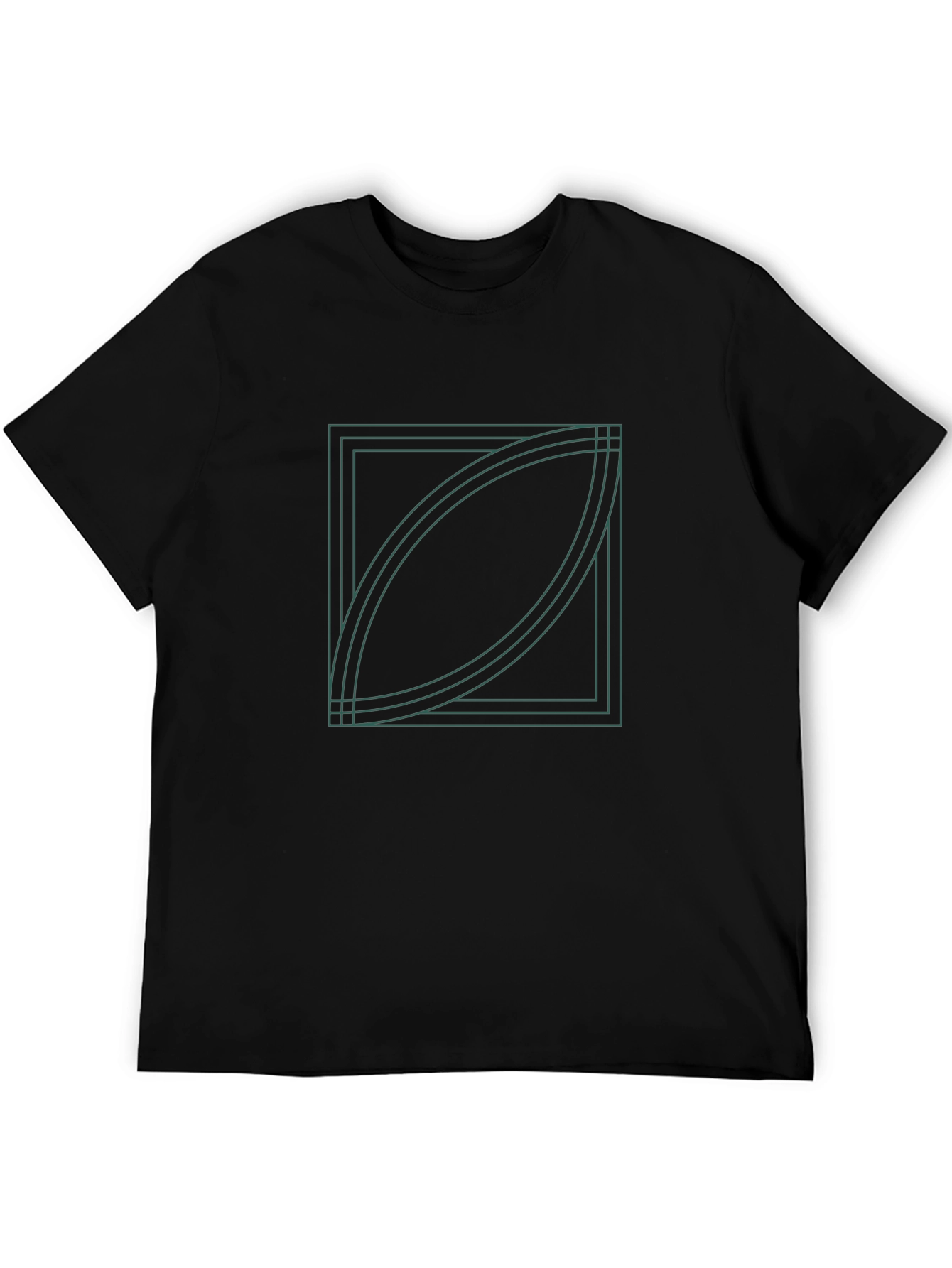 Abstract Geometric Graphic Black T-Shirt