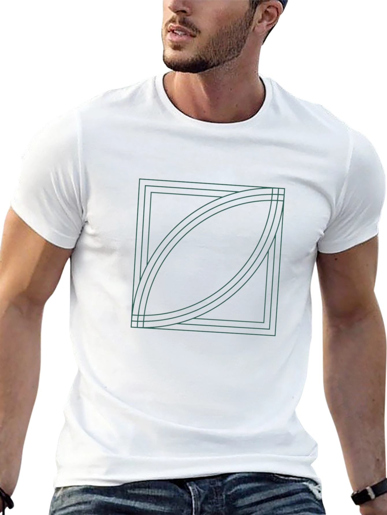 Abstract Geometric Graphic Black T-Shirt