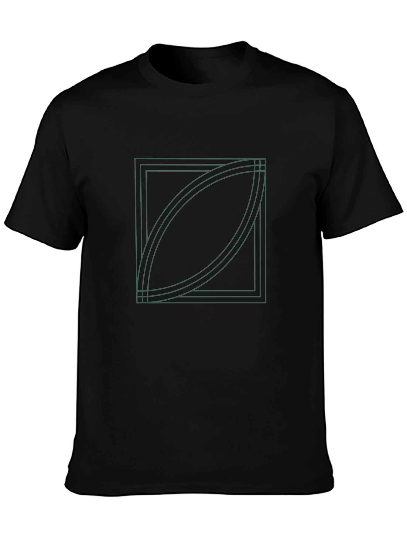 Abstract Geometric Graphic Black T-Shirt