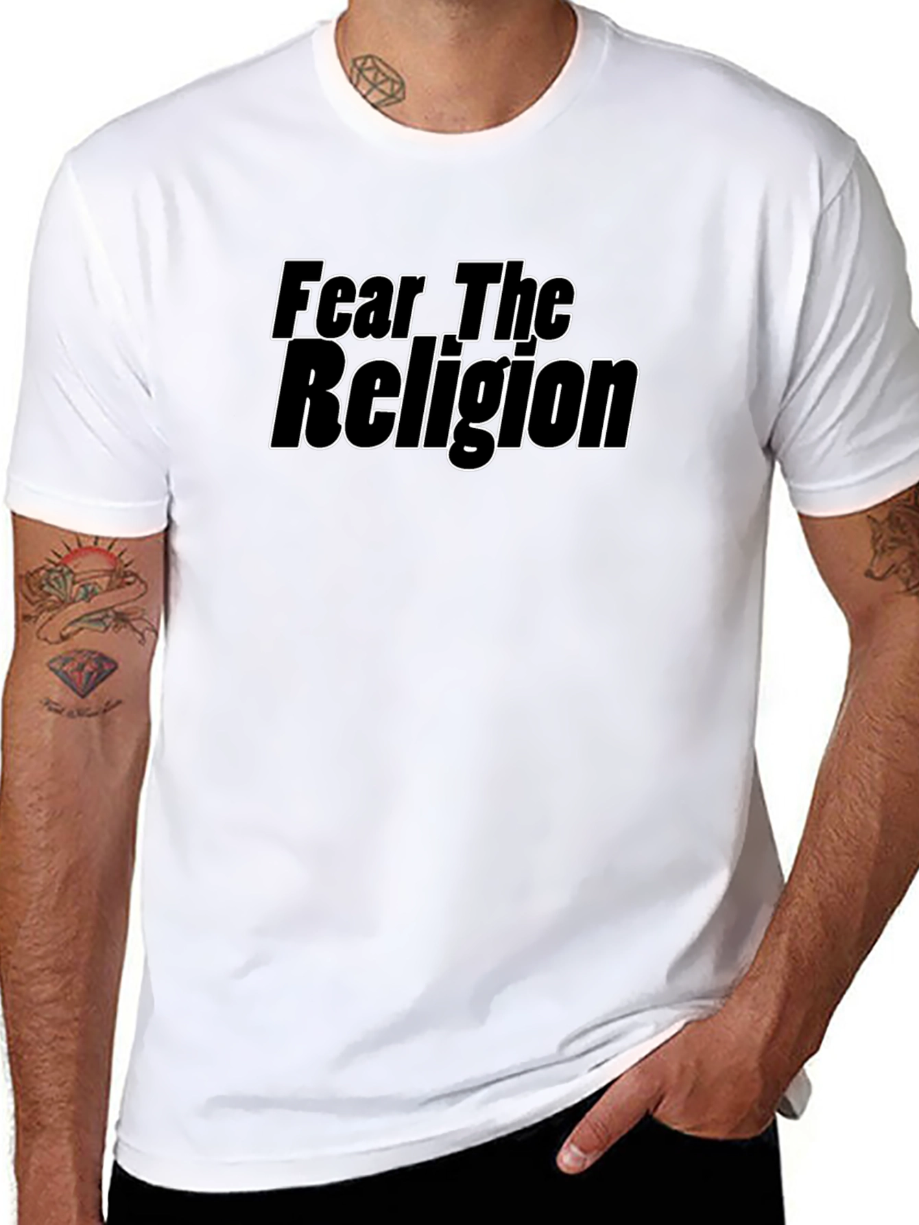 Fear The Religion Black Graphic T-Shirt