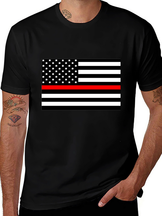Thin Red Line USA Flag Graphic T-Shirt