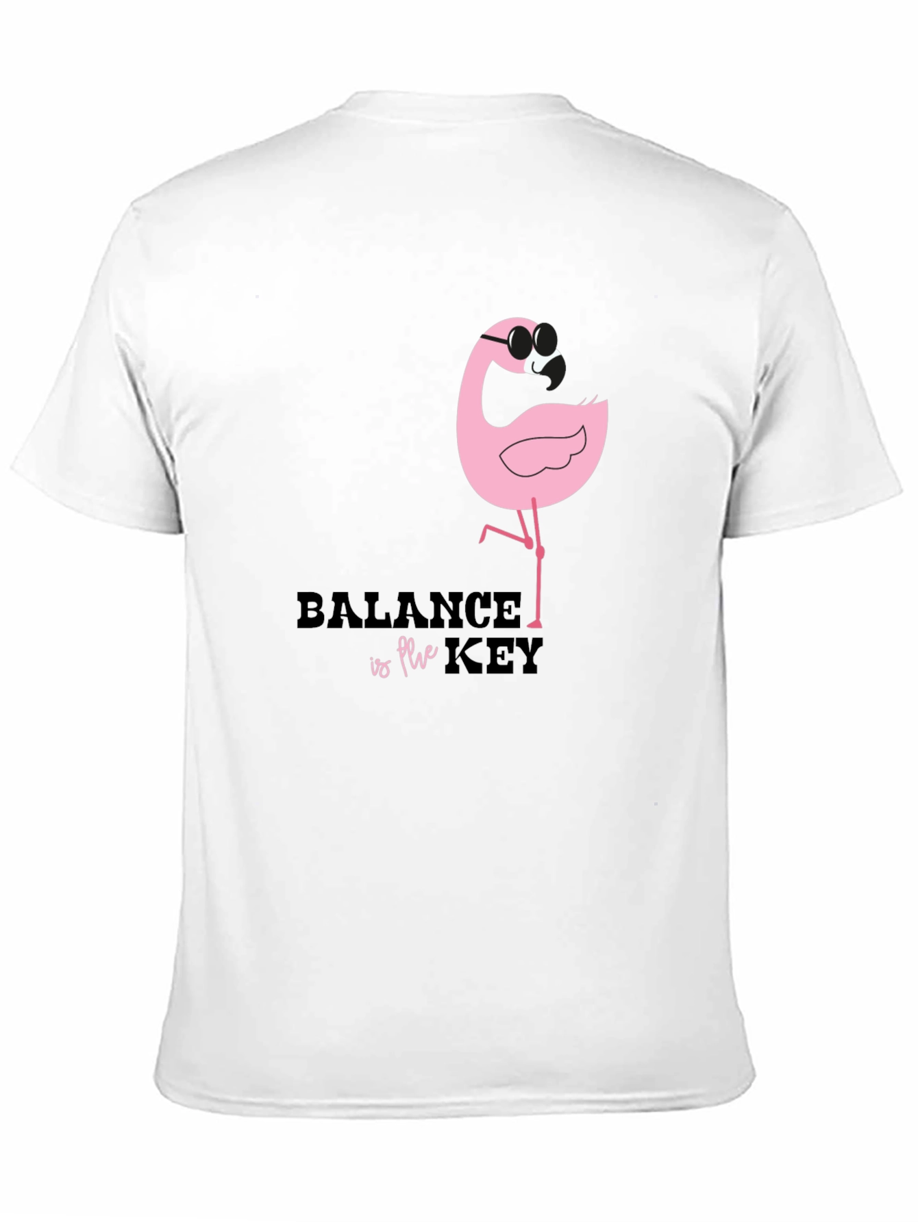 Balance is Key Flamingo Black Graphic Tee