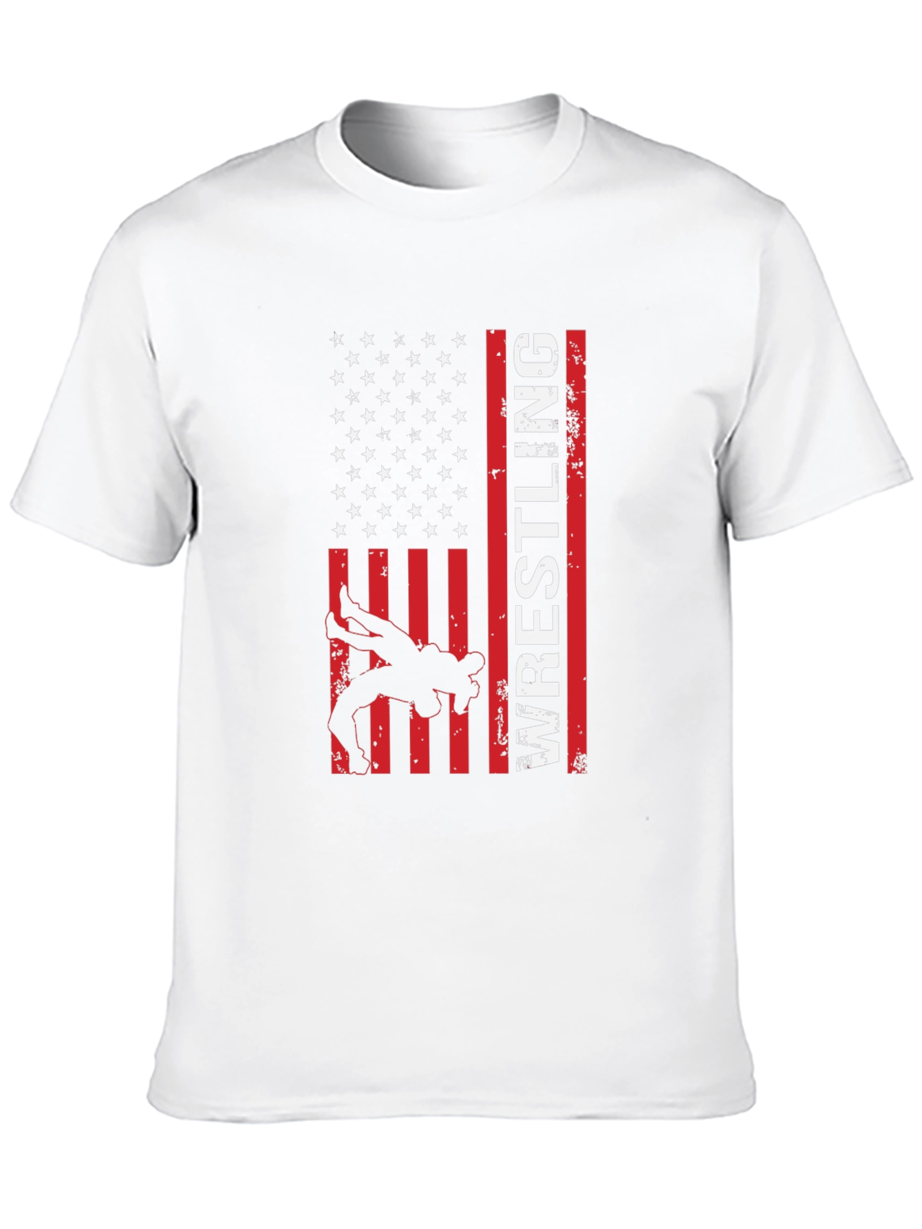 Wrestling American Flag Graphic T-Shirt