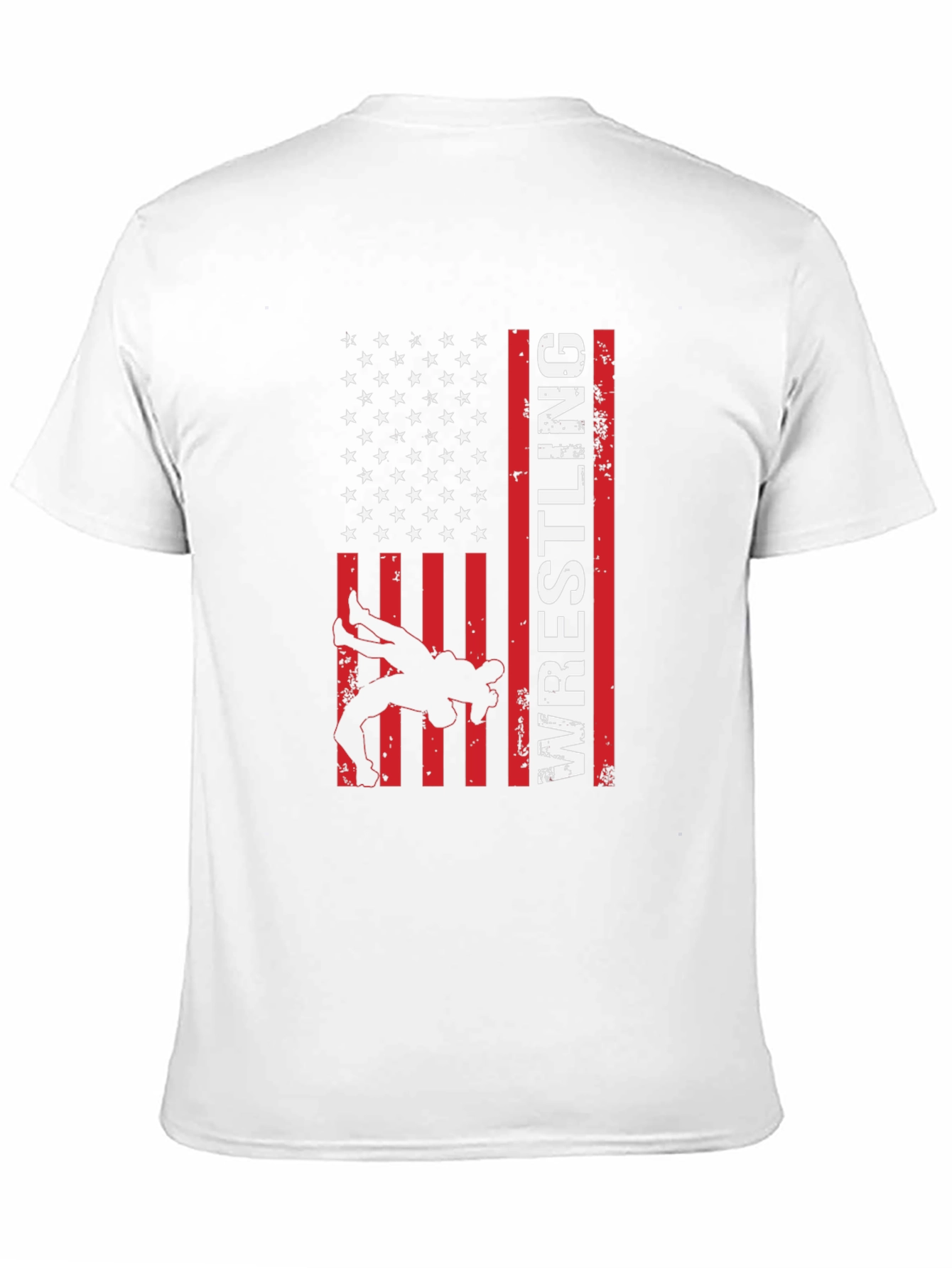 Wrestling American Flag Graphic T-Shirt