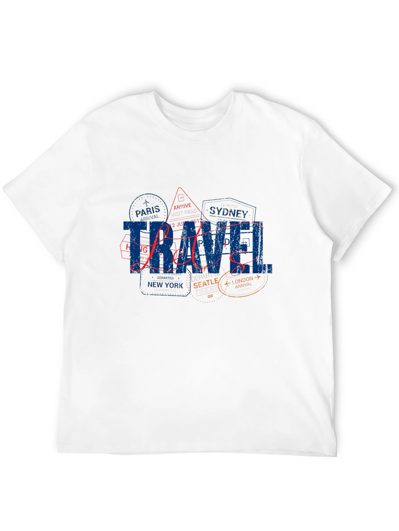 Travel-Themed Black T-Shirt