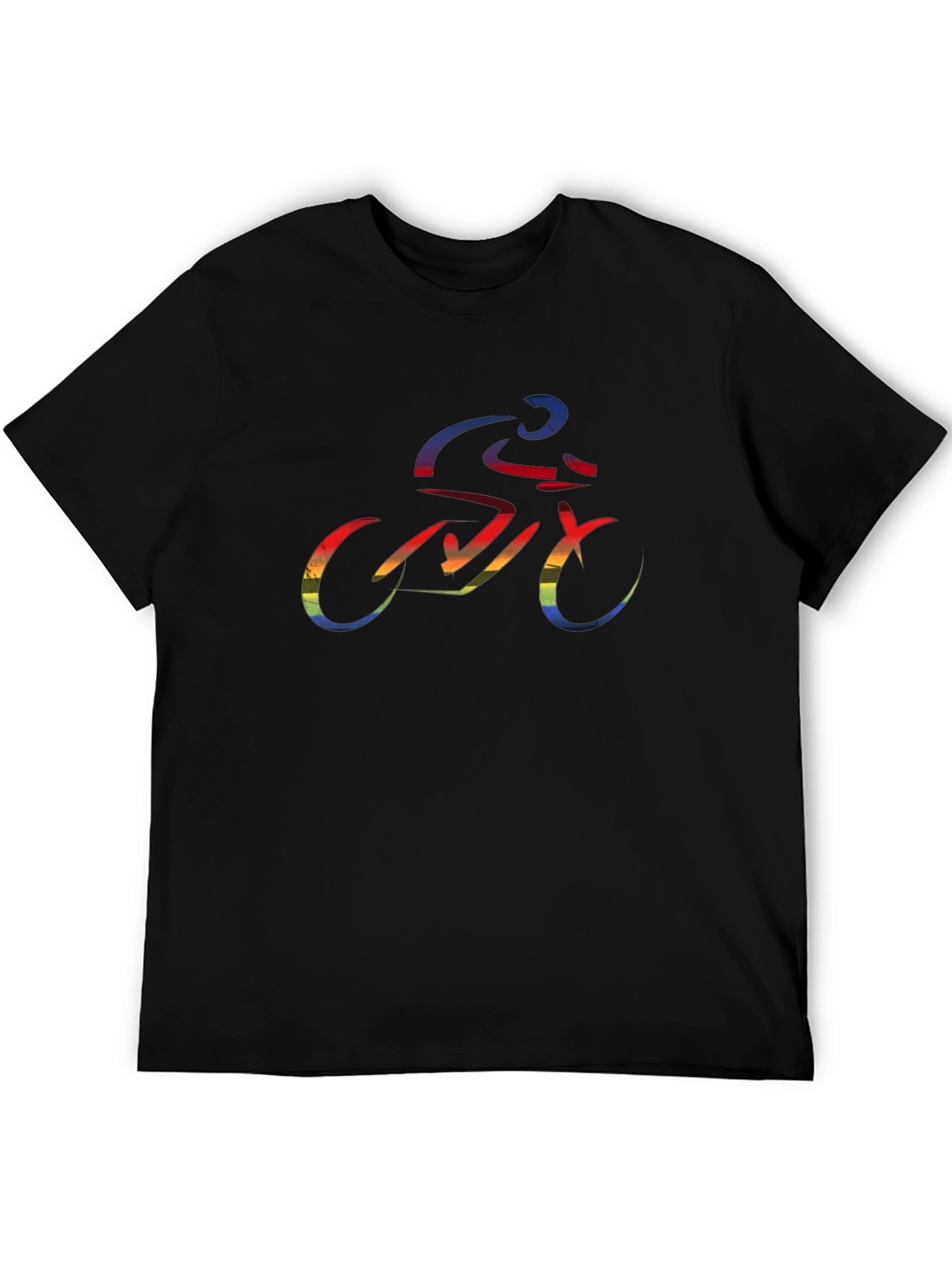 Rainbow Cyclist Graphic Tee - Black T-Shirt