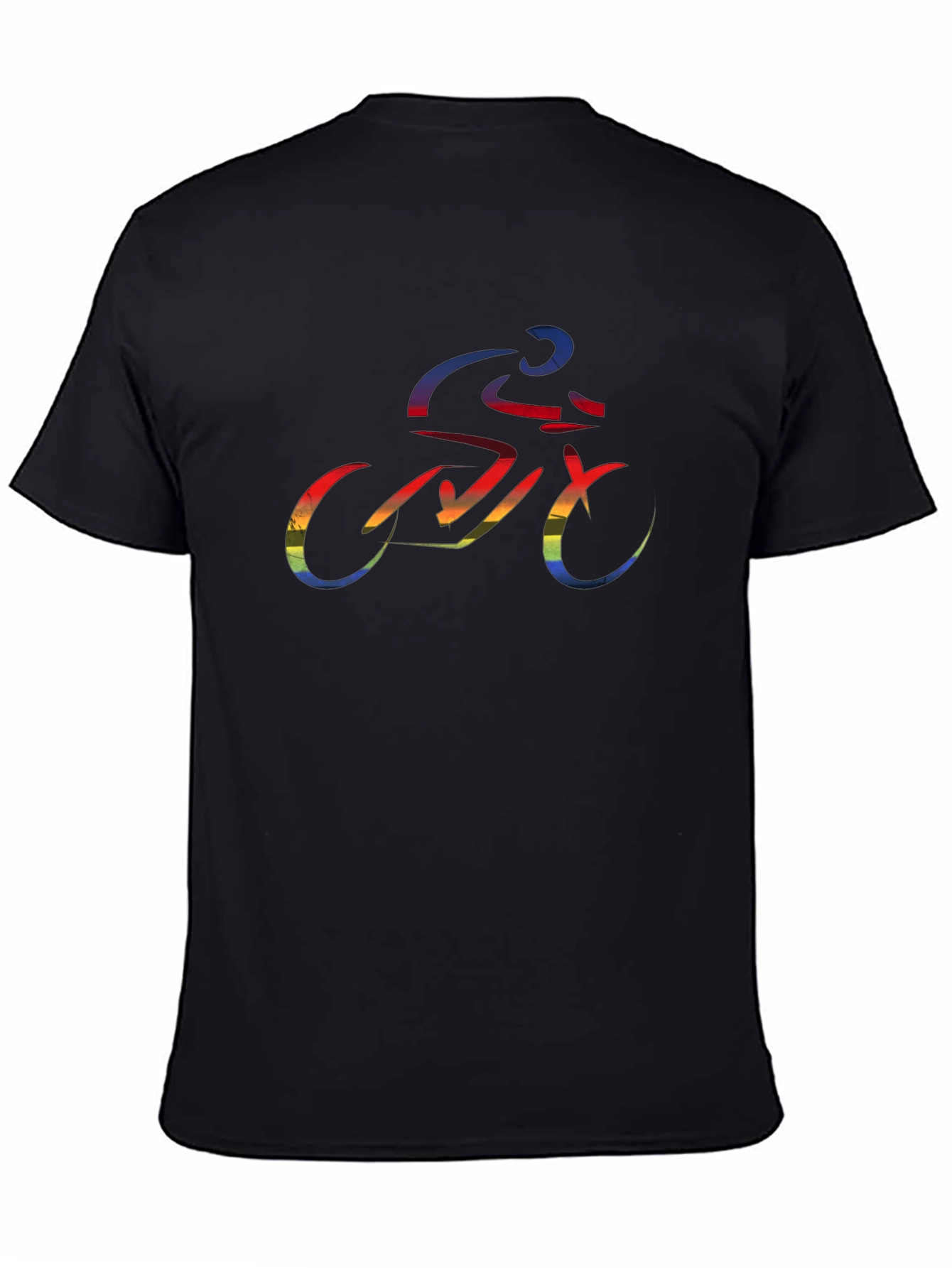 Rainbow Cyclist Graphic Tee - Black T-Shirt