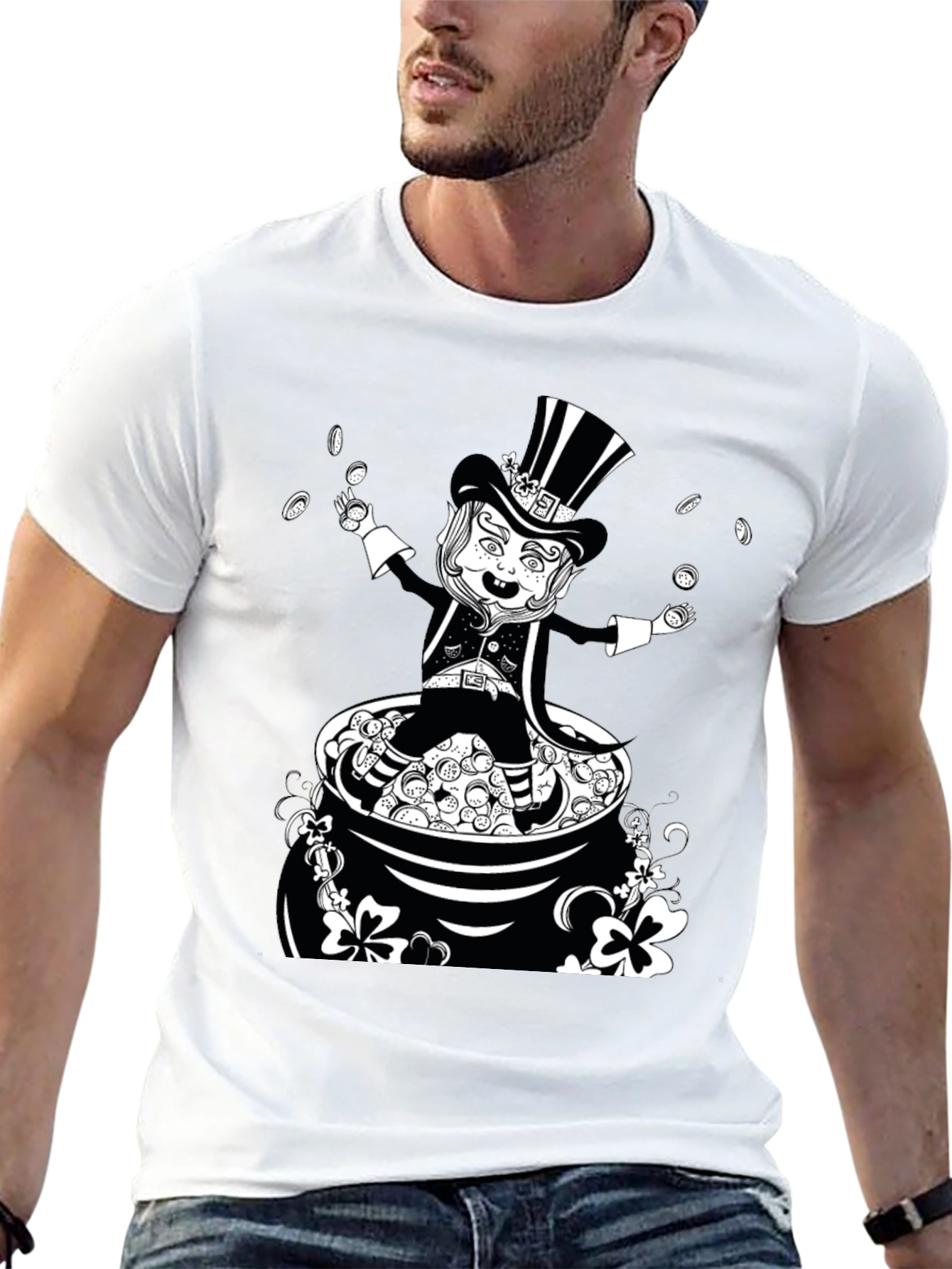 Leprechaun Pot of Gold Graphic T-Shirt