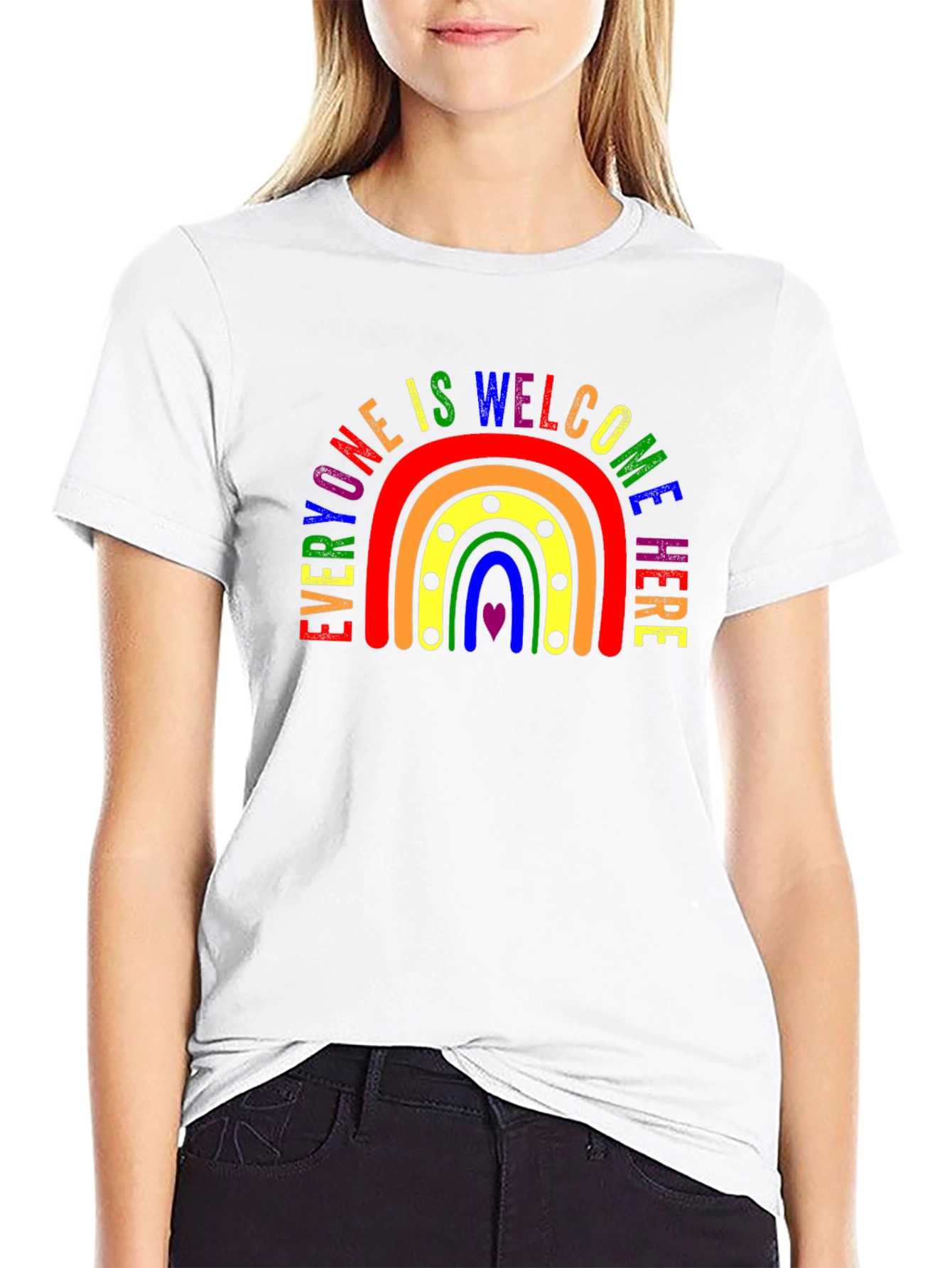 Everyone Welcome Here Rainbow T-Shirt