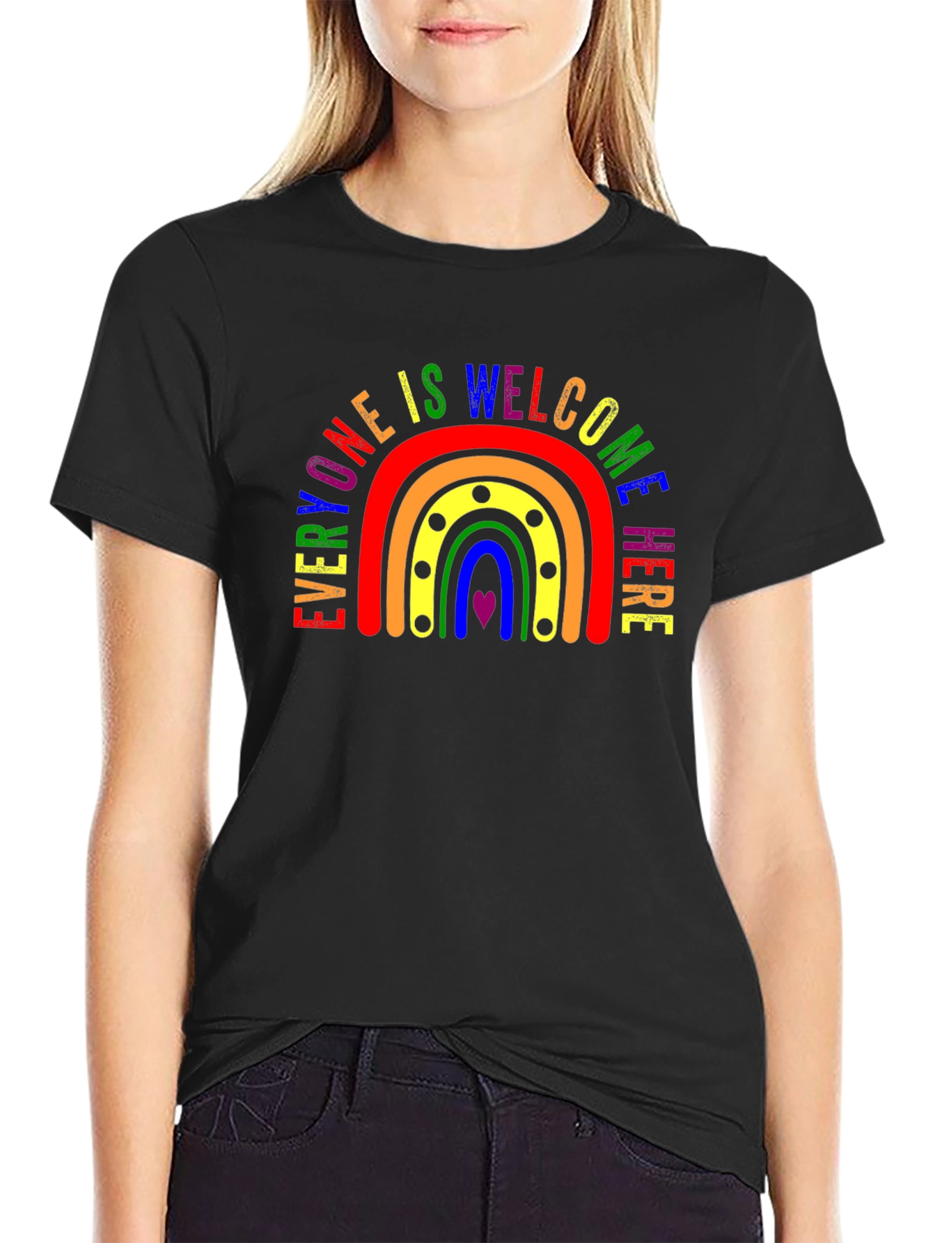 Everyone Welcome Here Rainbow T-Shirt
