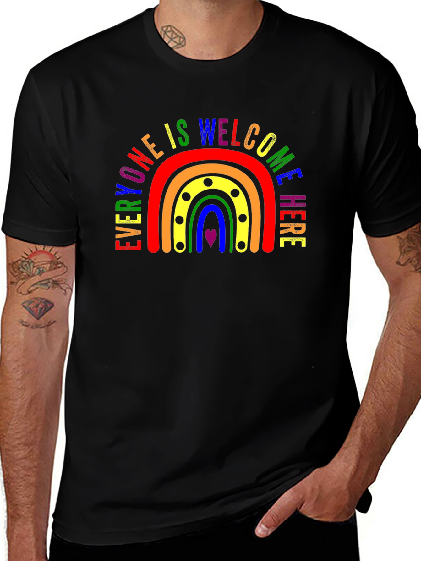 Everyone Welcome Here Rainbow T-Shirt