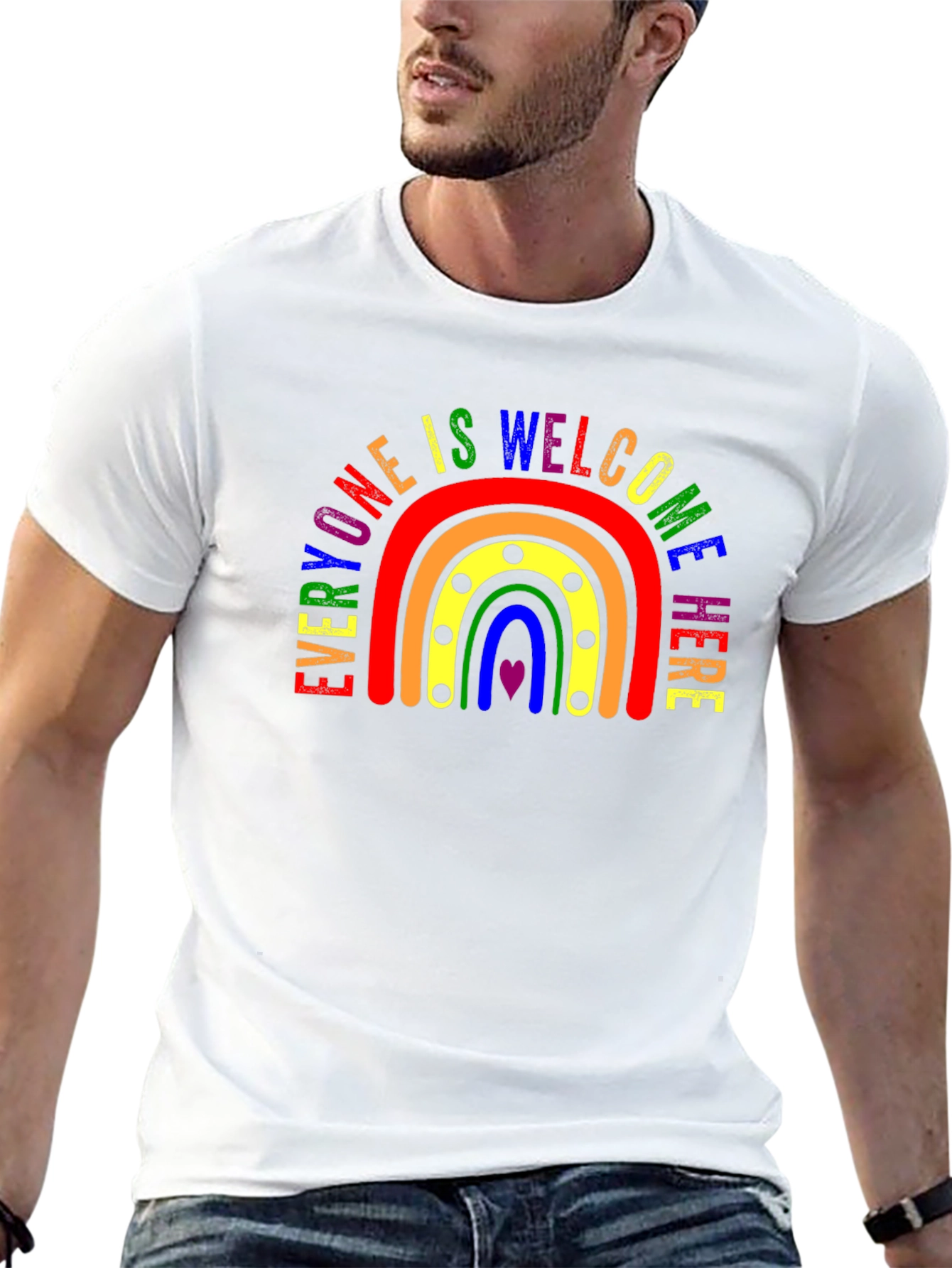 Everyone Welcome Here Rainbow T-Shirt