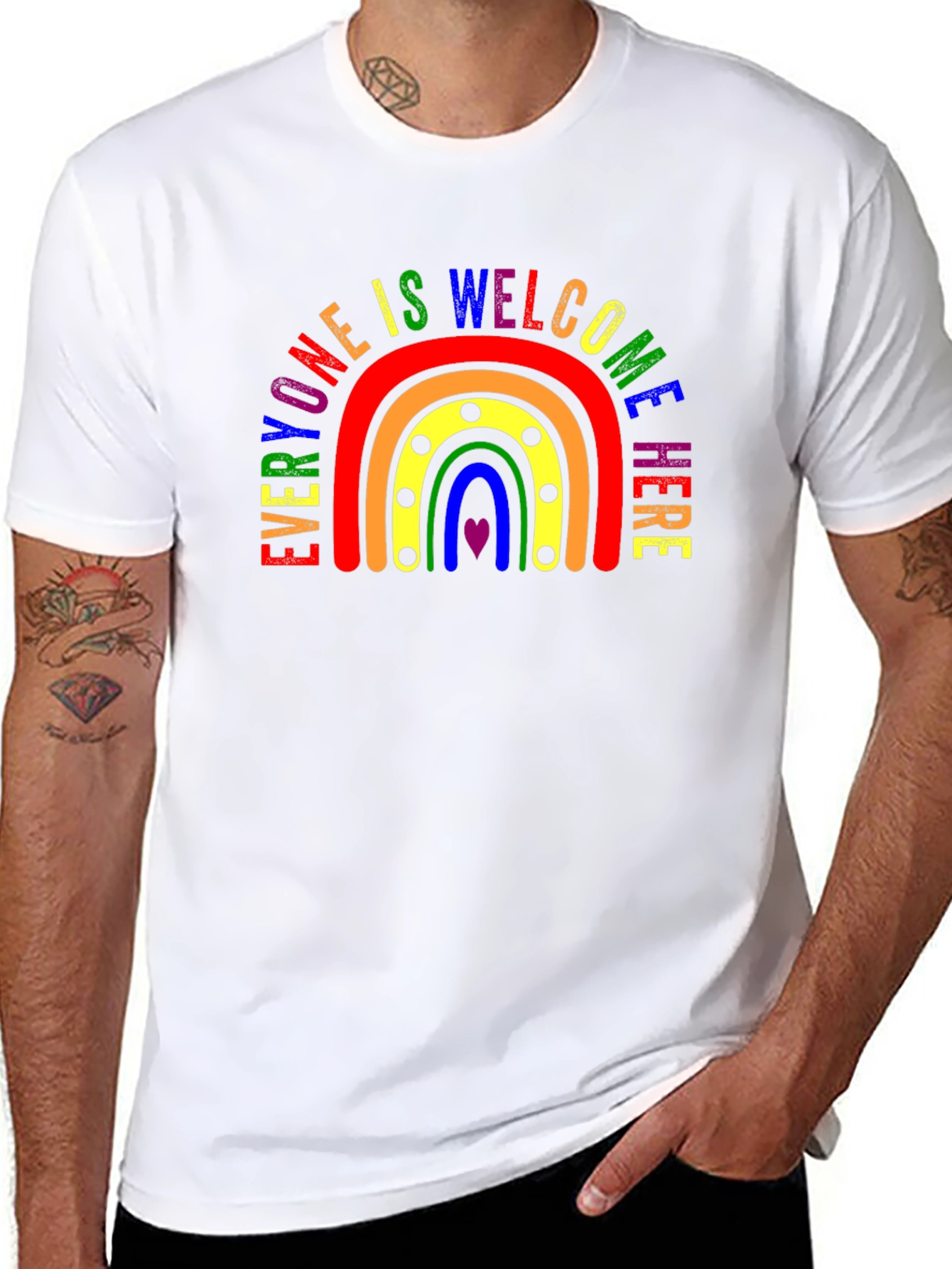 Everyone Welcome Here Rainbow T-Shirt