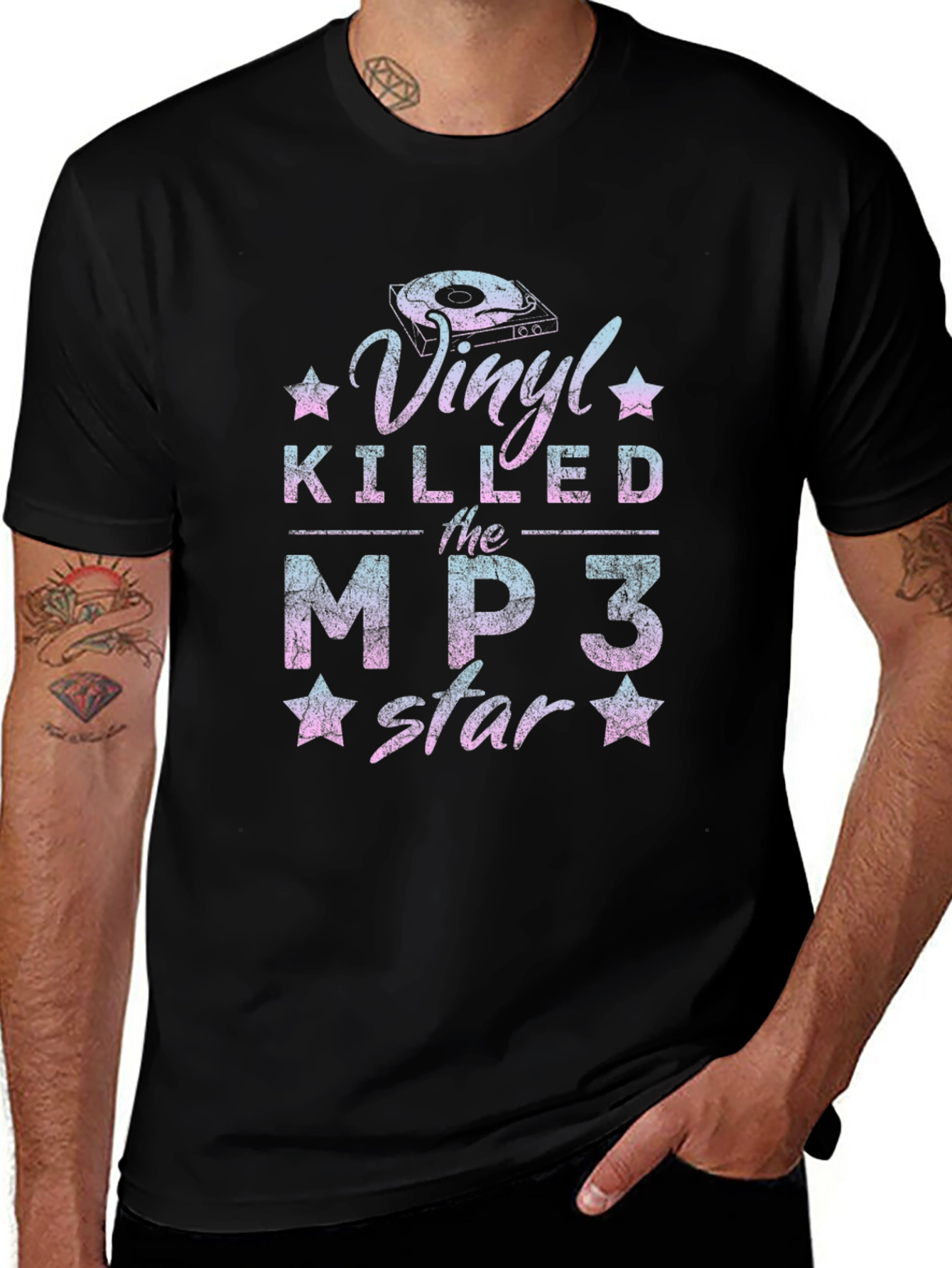 Vinyl Killed the MP3 Star Graphic T-Shirt