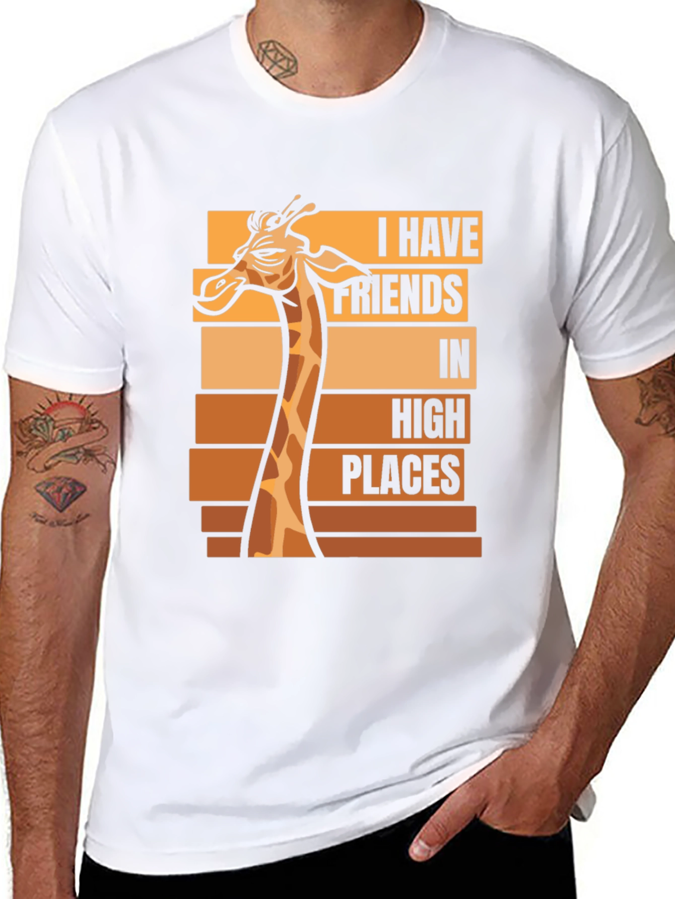Giraffe T-Shirt - I Have Friends in High Places