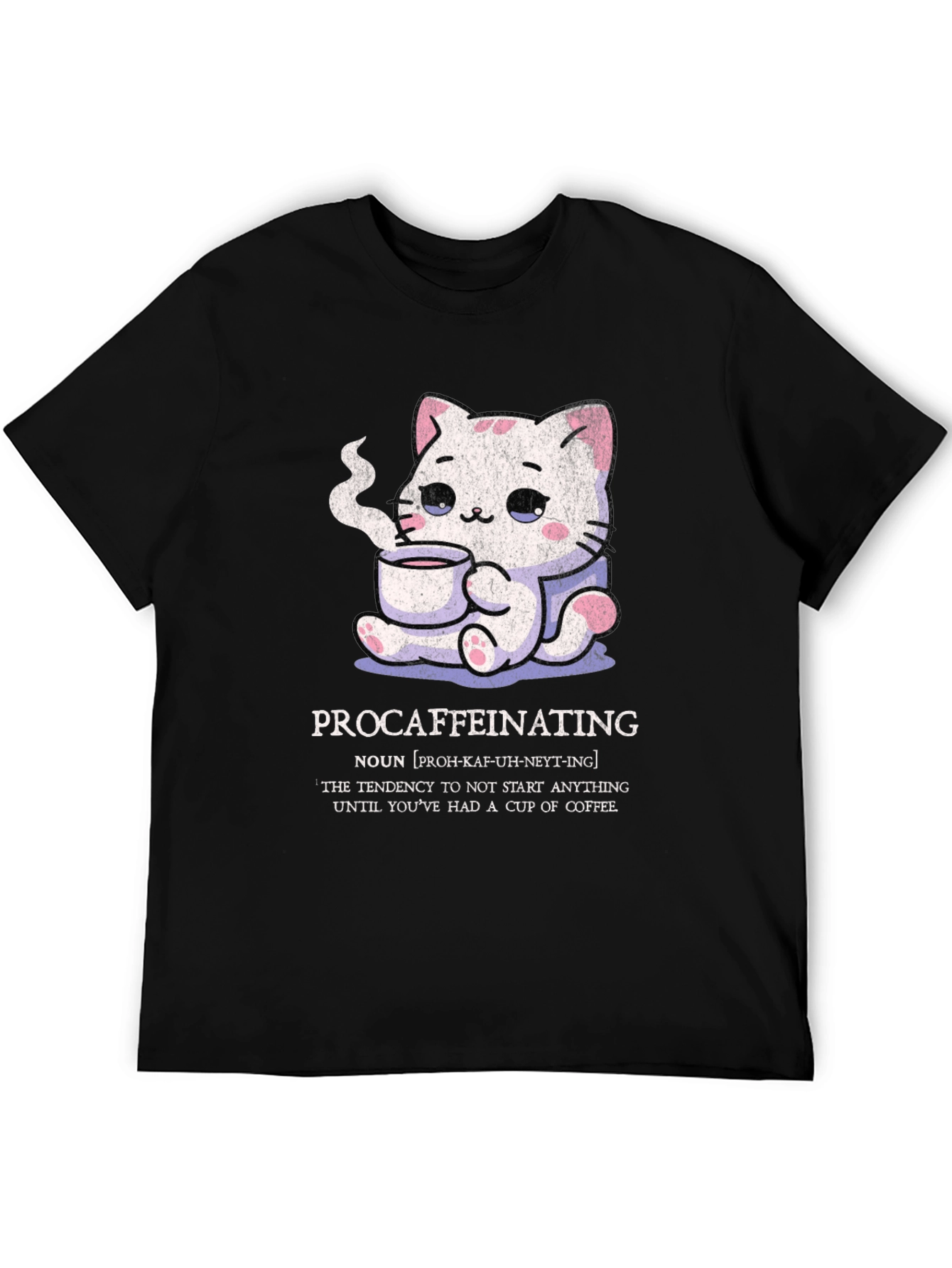 Procaffeinating Cat T-Shirt - Coffee Lover Tee