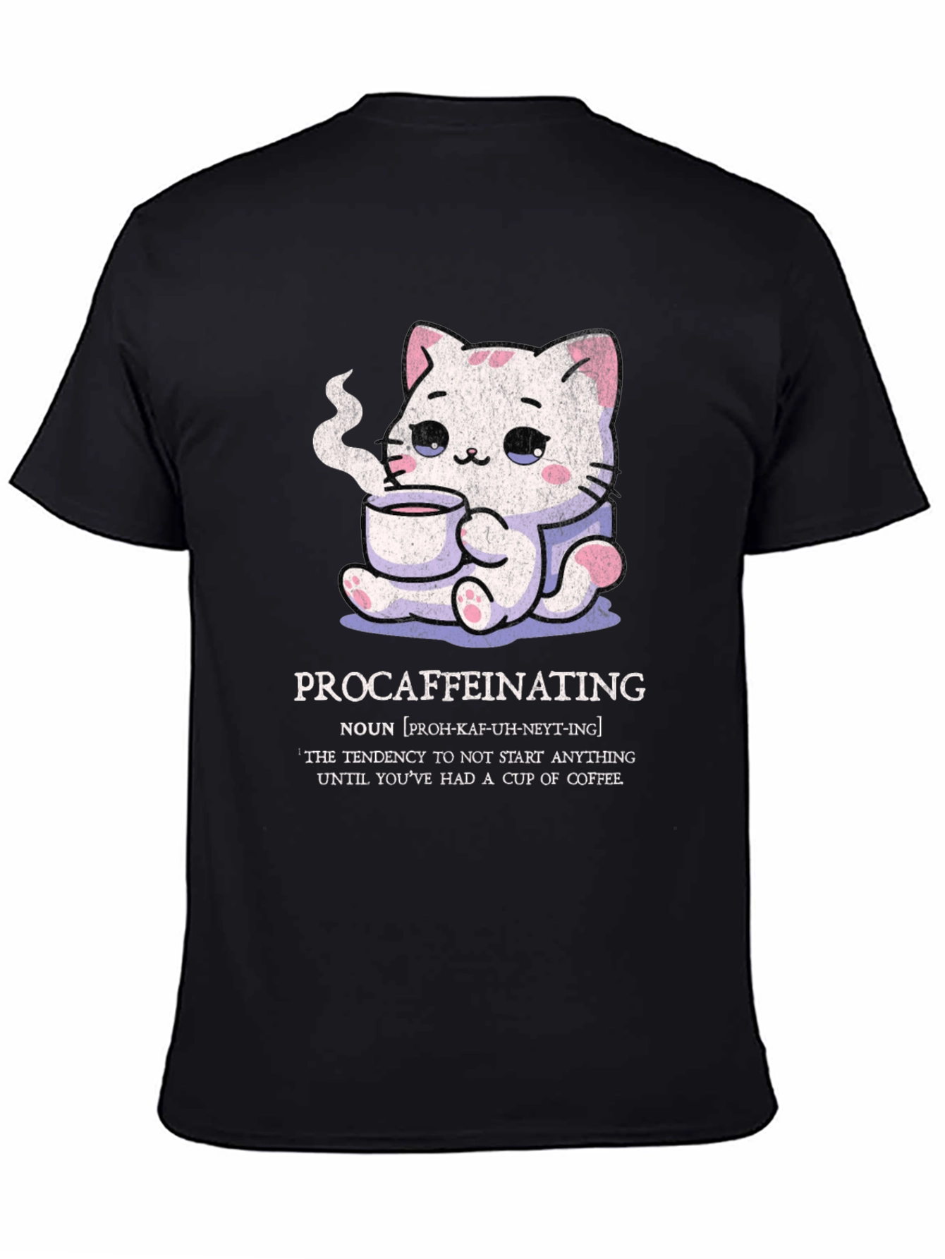 Procaffeinating Cat T-Shirt - Coffee Lover Tee