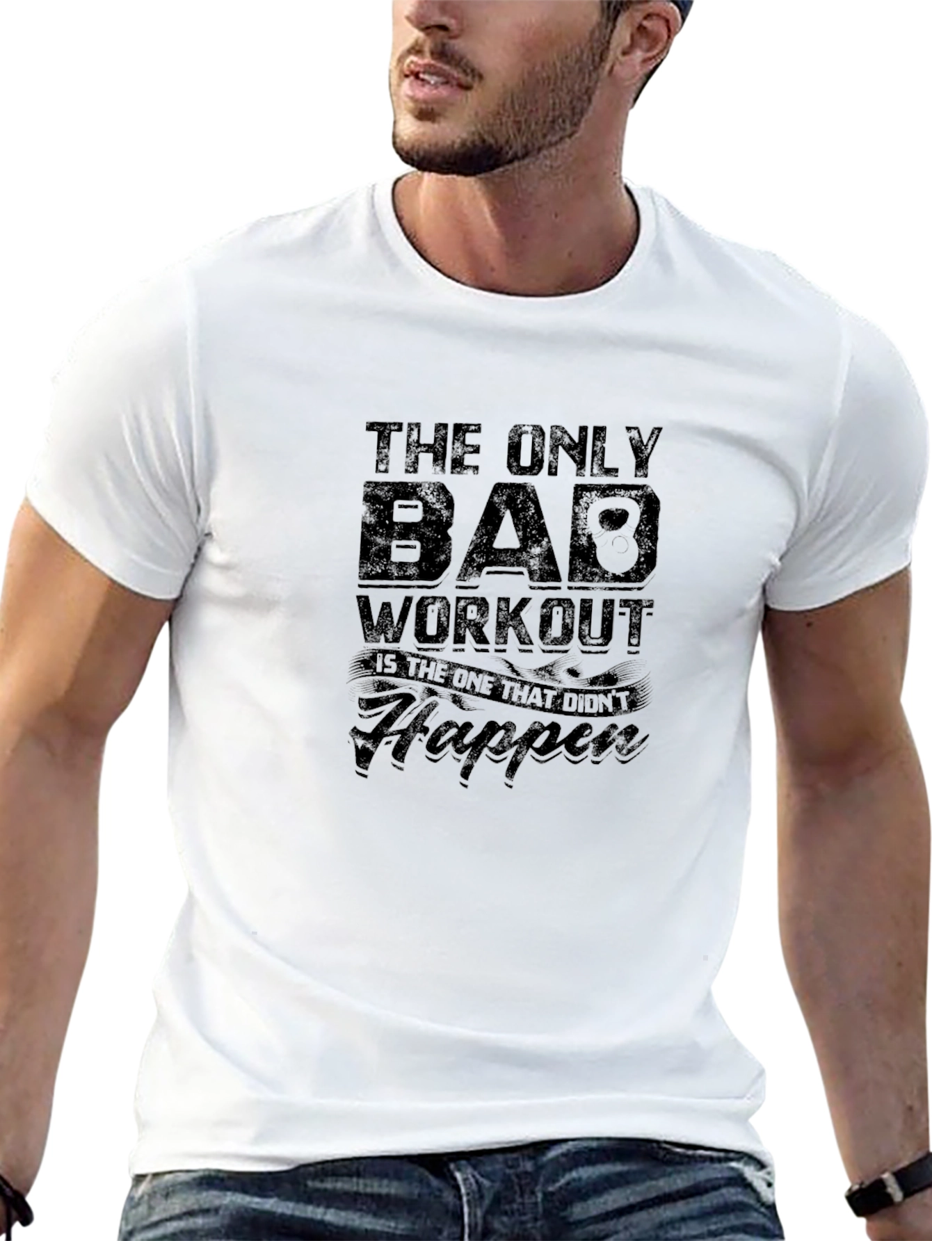 Workout Motivation Black Graphic T-Shirt
