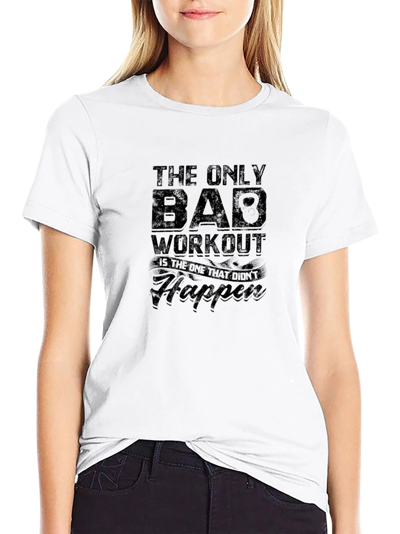 Workout Motivation Black Graphic T-Shirt