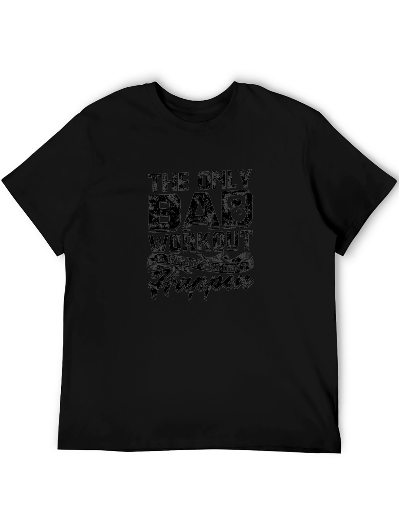 Workout Motivation Black Graphic T-Shirt