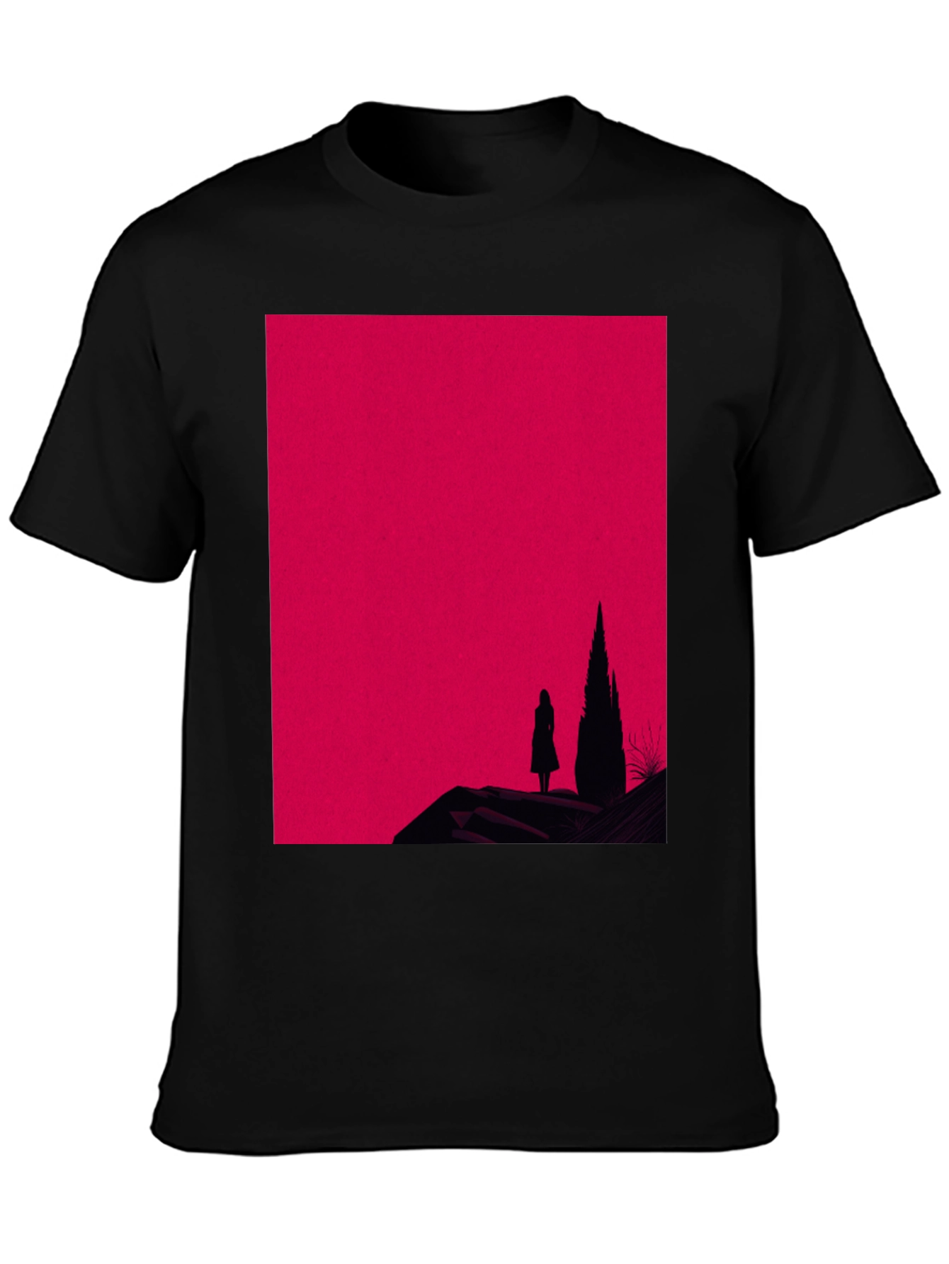 Silhouette Graphic Tee - Gothic Red Mountain Print