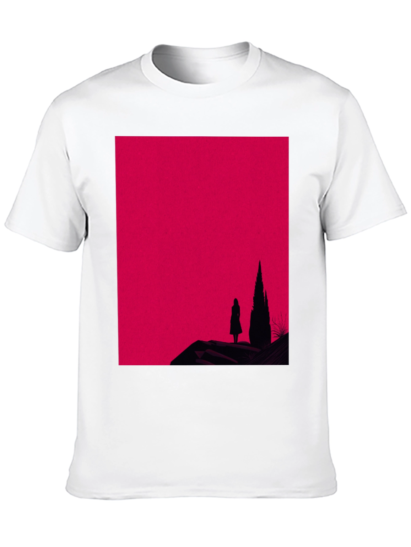 Silhouette Graphic Tee - Gothic Red Mountain Print