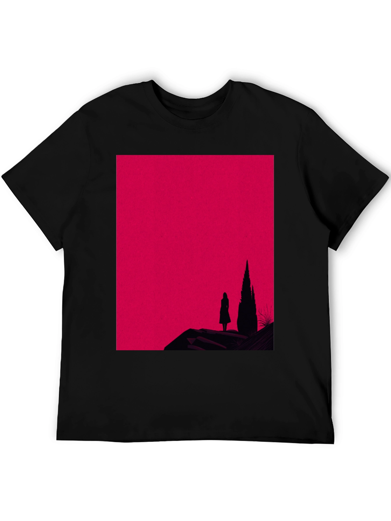 Silhouette Graphic Tee - Gothic Red Mountain Print