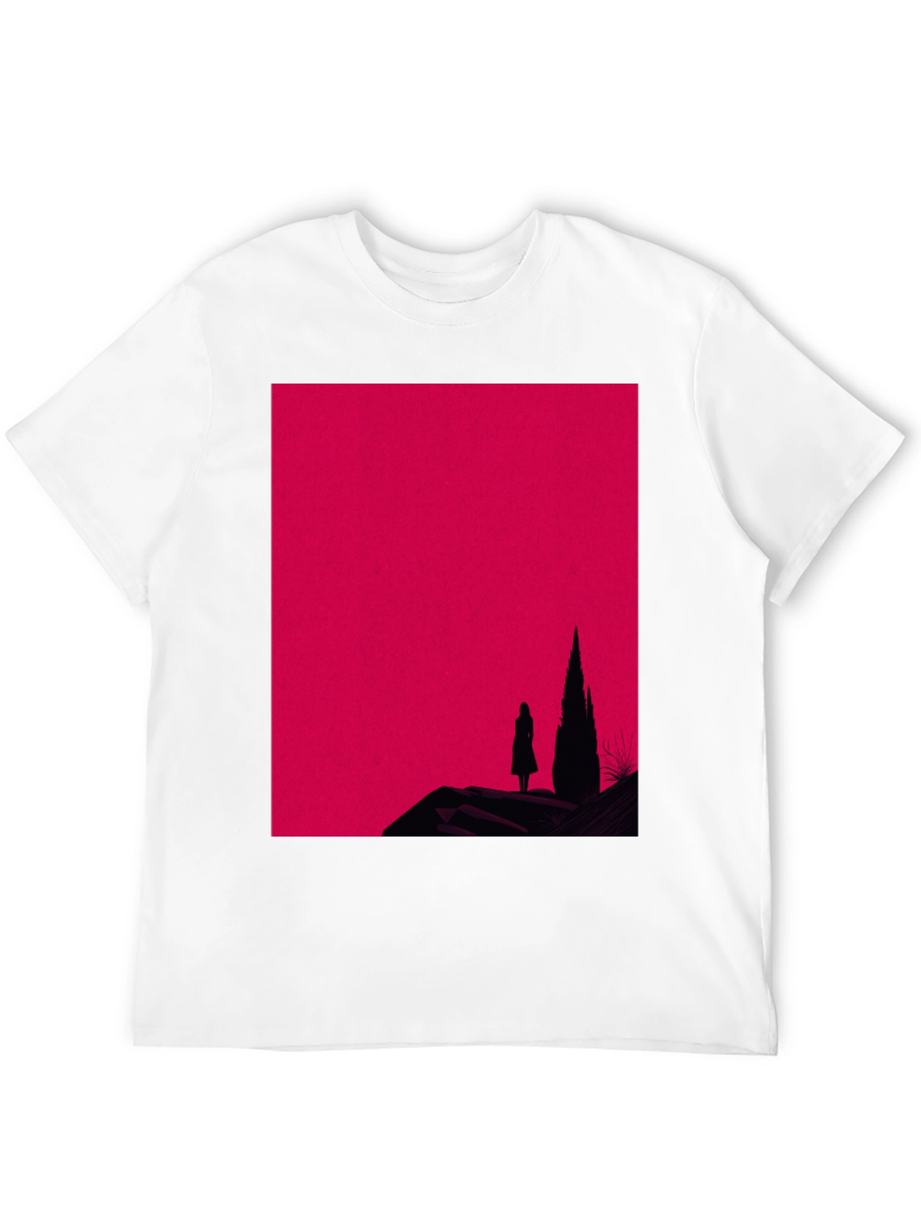 Silhouette Graphic Tee - Gothic Red Mountain Print
