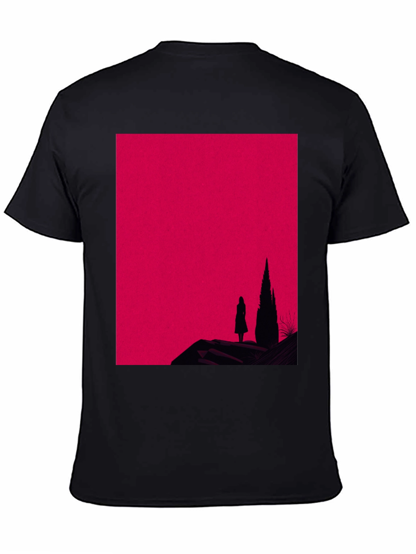 Silhouette Graphic Tee - Gothic Red Mountain Print