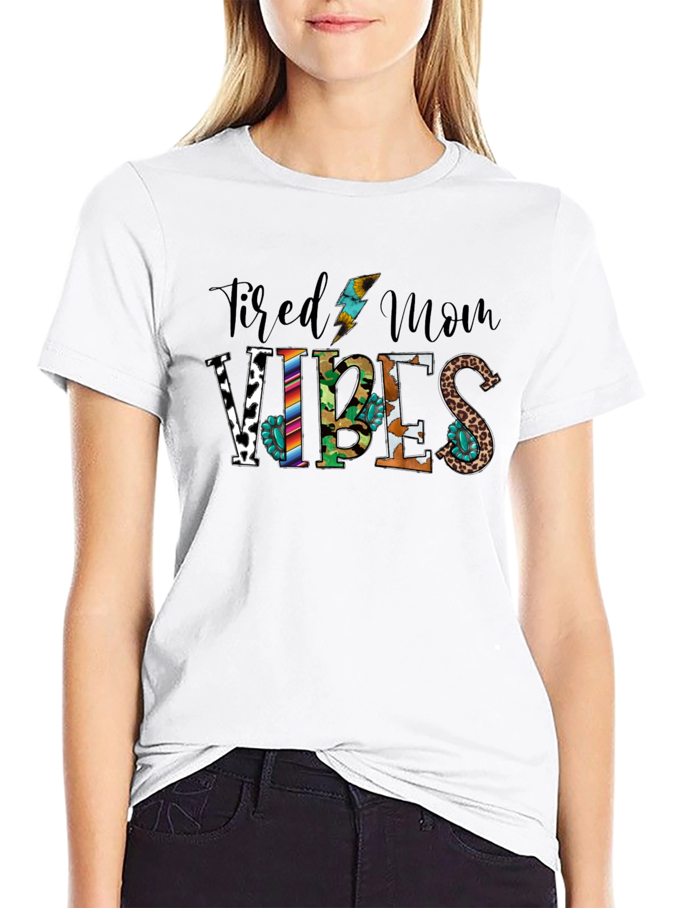 Tired Mom Vibes Graphic Tee - Black Unisex T-Shirt