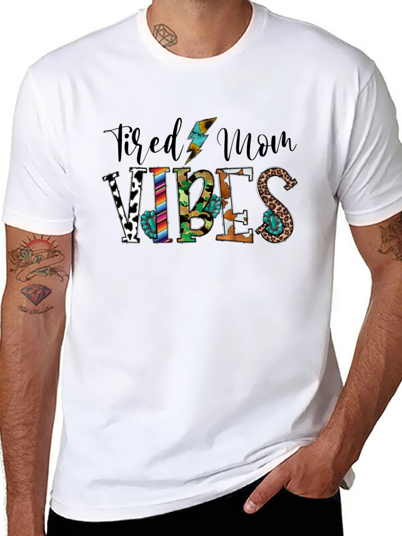 Tired Mom Vibes Graphic Tee - Black Unisex T-Shirt