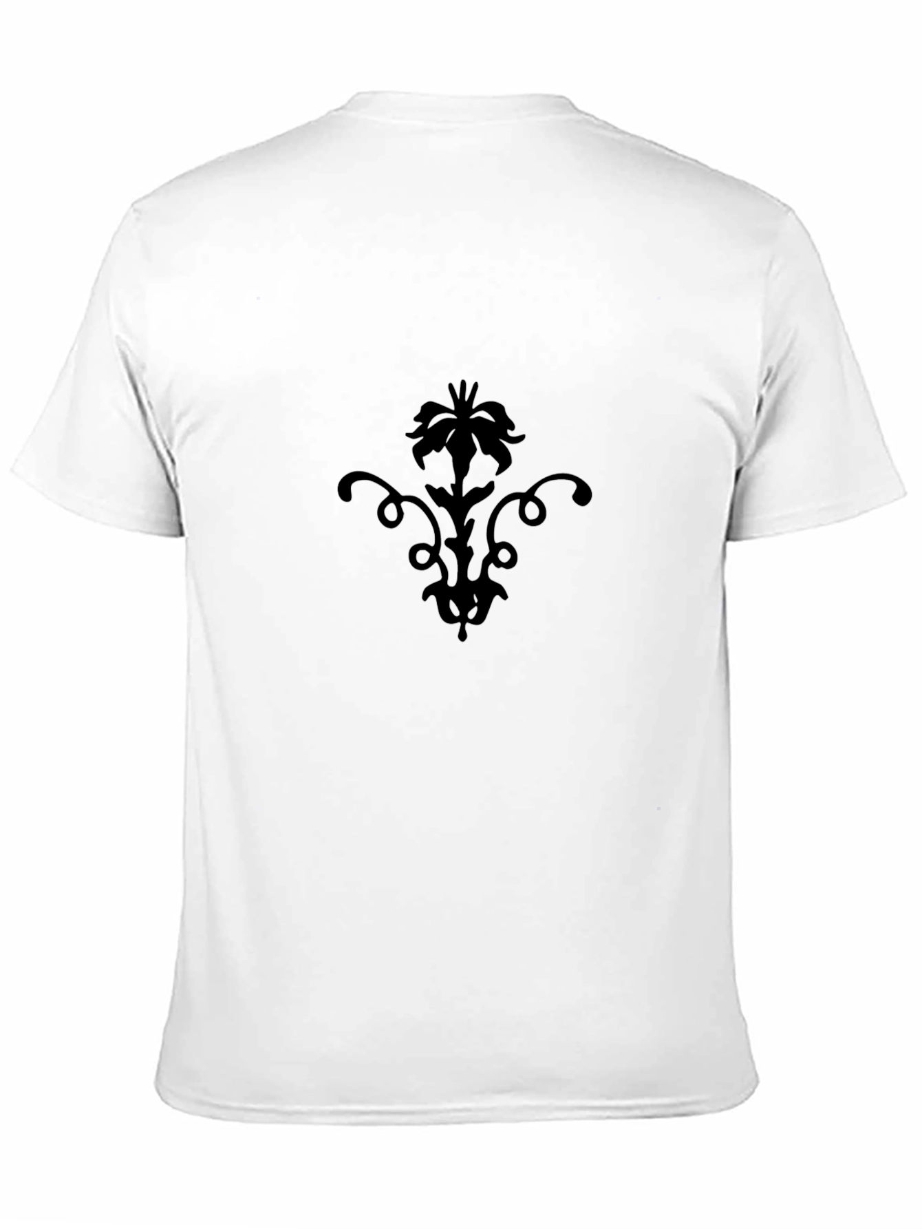 Elegant Black T-Shirt with Floral Design