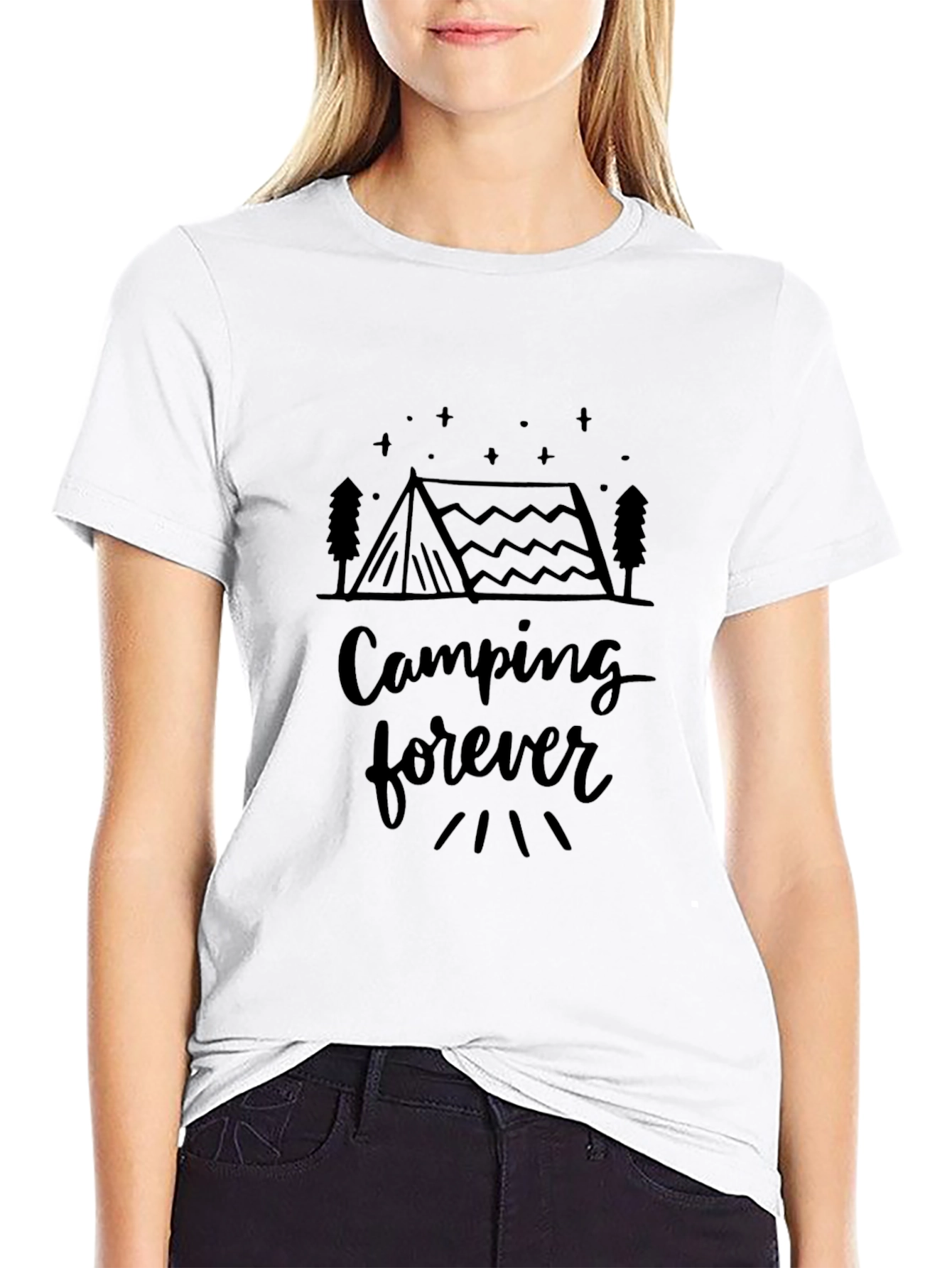 Camping Forever Black Graphic Tee