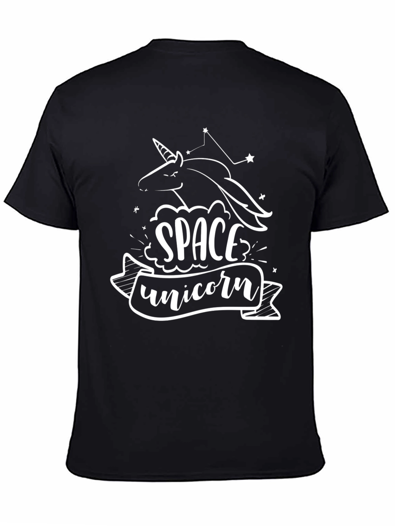 Space Unicorn Black T-Shirt Graphic Tee