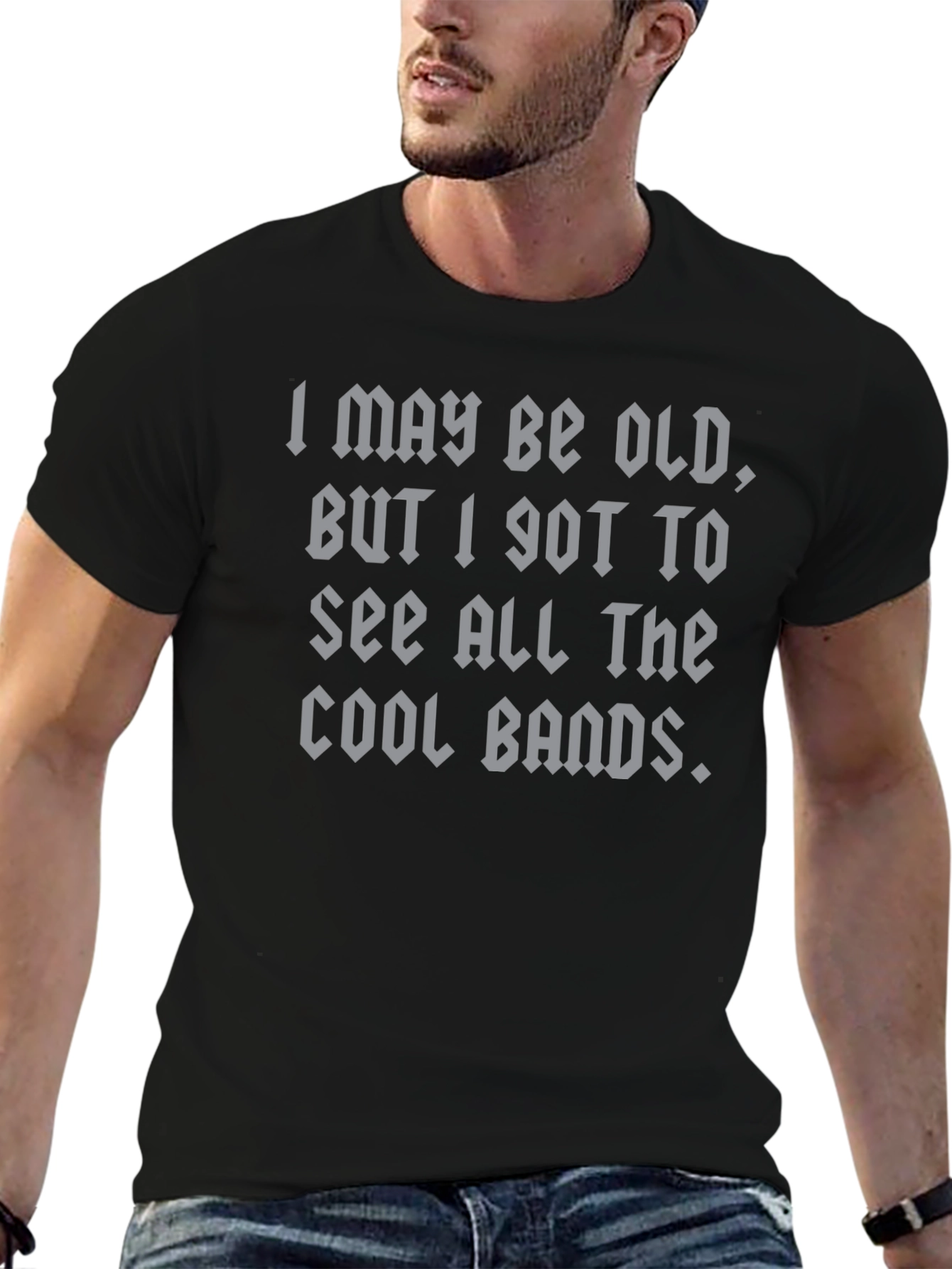 Cool Bands Tee - Black Cotton T-Shirt