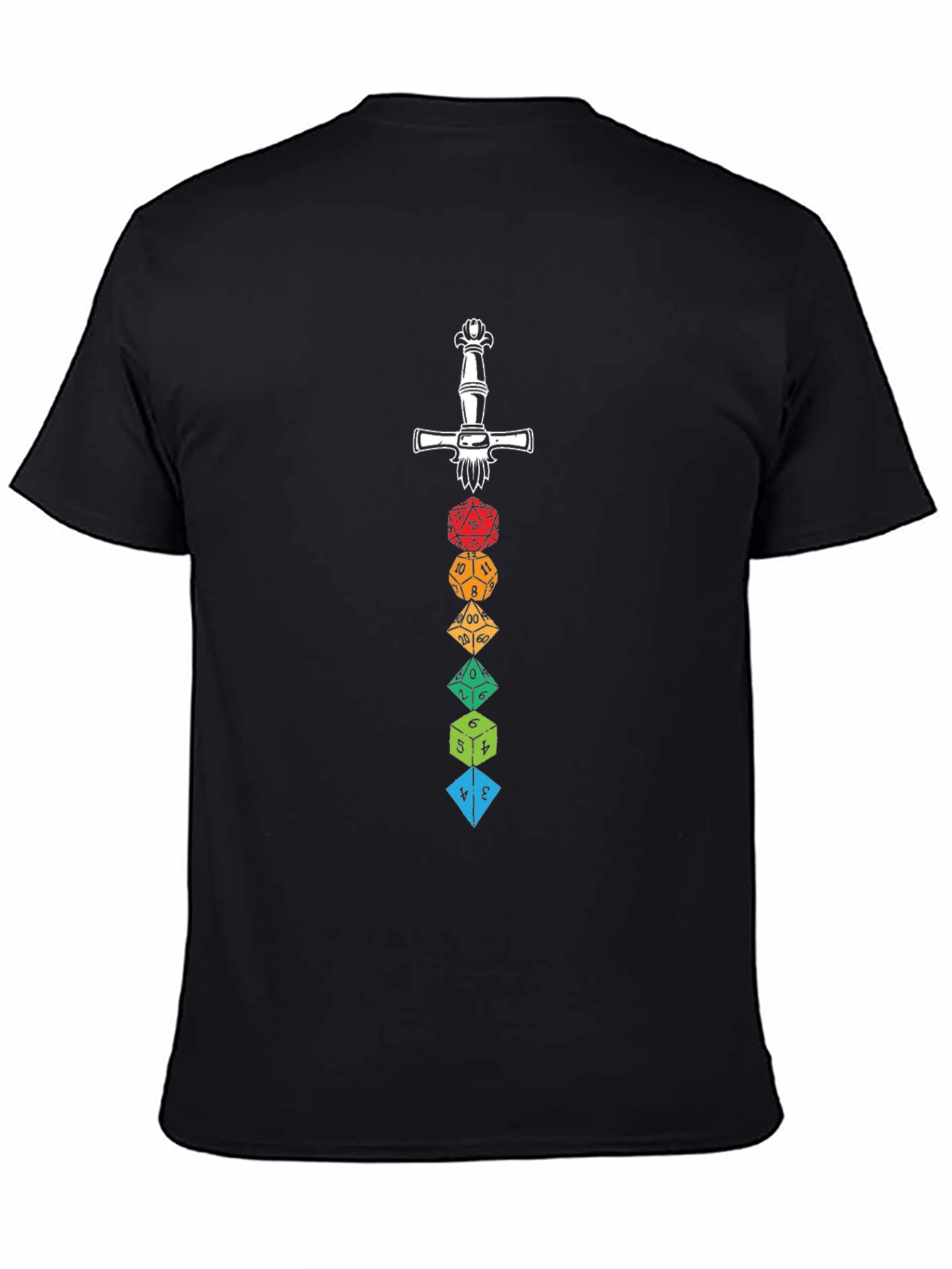 D&D Dice Stack Sword Graphic Tee - Black