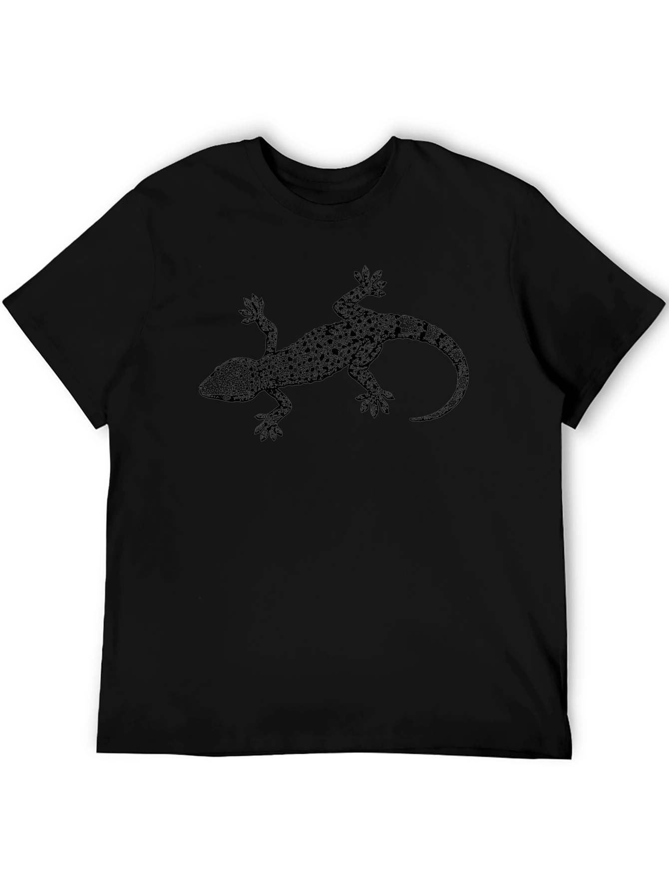Gecko Graphic Print Black T-Shirt