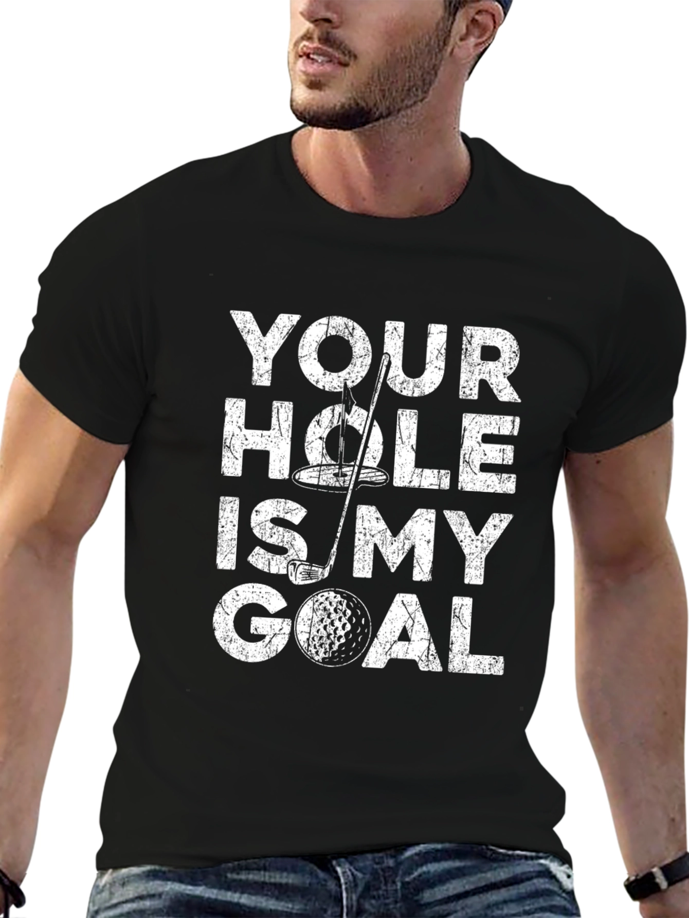 Funny Golf T-Shirt - Your Hole is My Goal