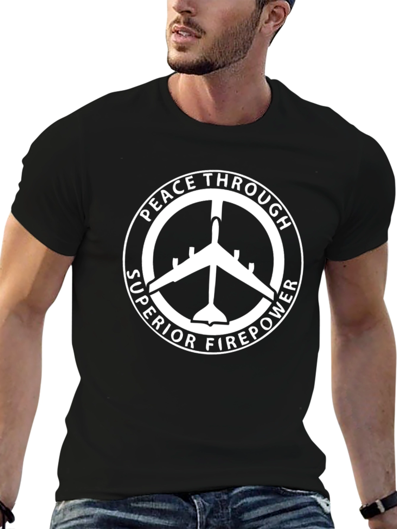 Peace Through Superior Firepower Graphic T-Shirt