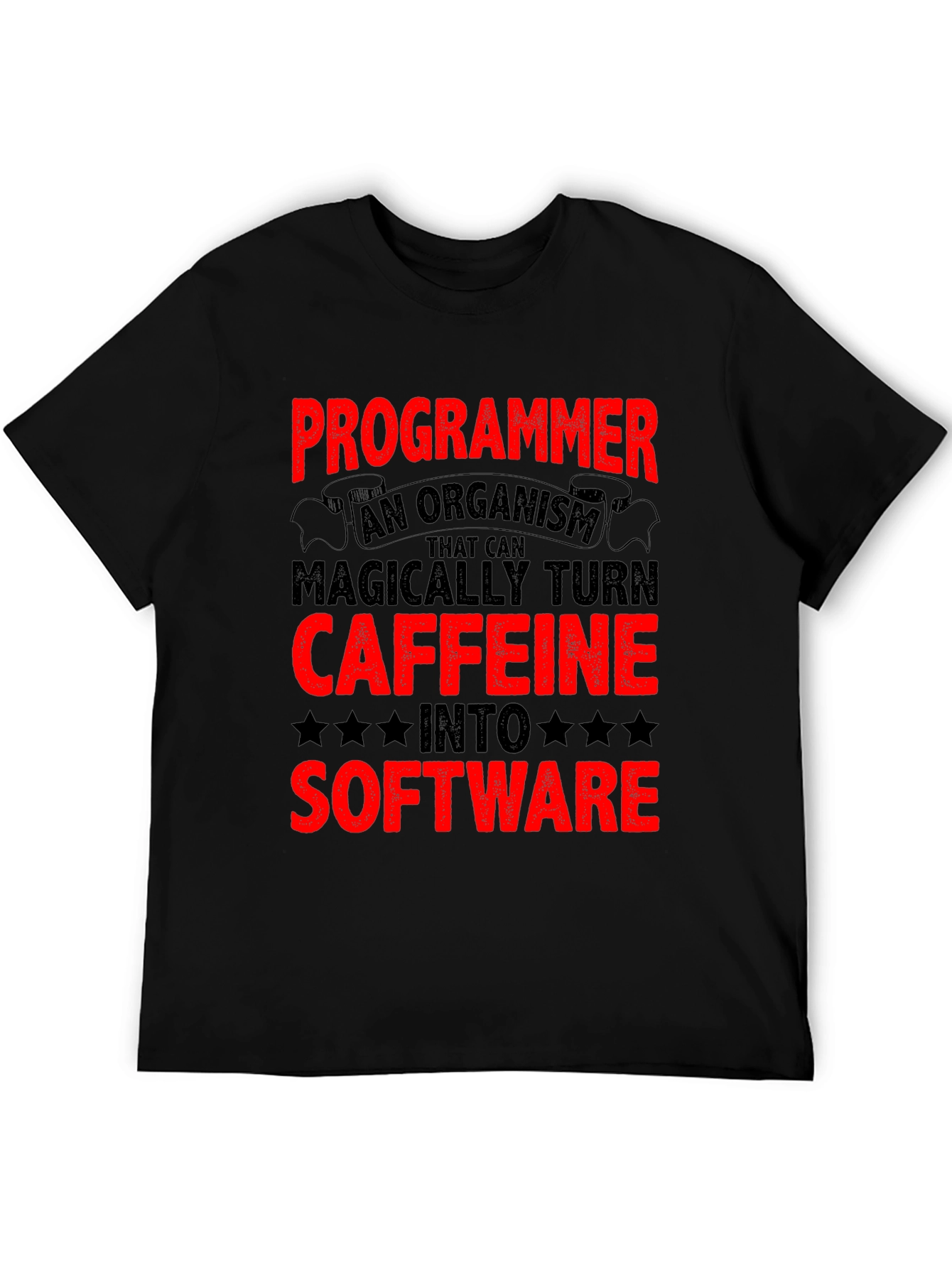 Programmer Caffeine to Software Black T-Shirt