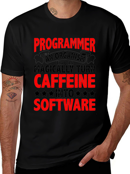 Programmer Caffeine to Software Black T-Shirt