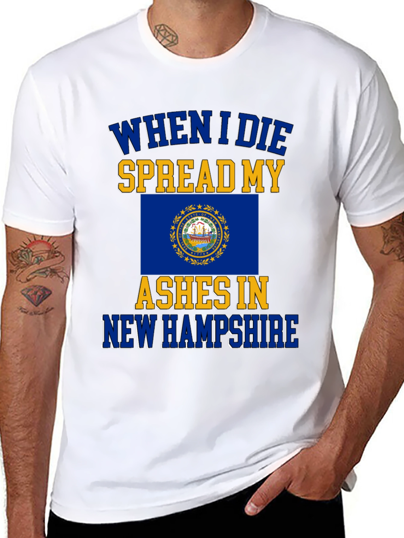 New Hampshire State Flag Ashes T-Shirt
