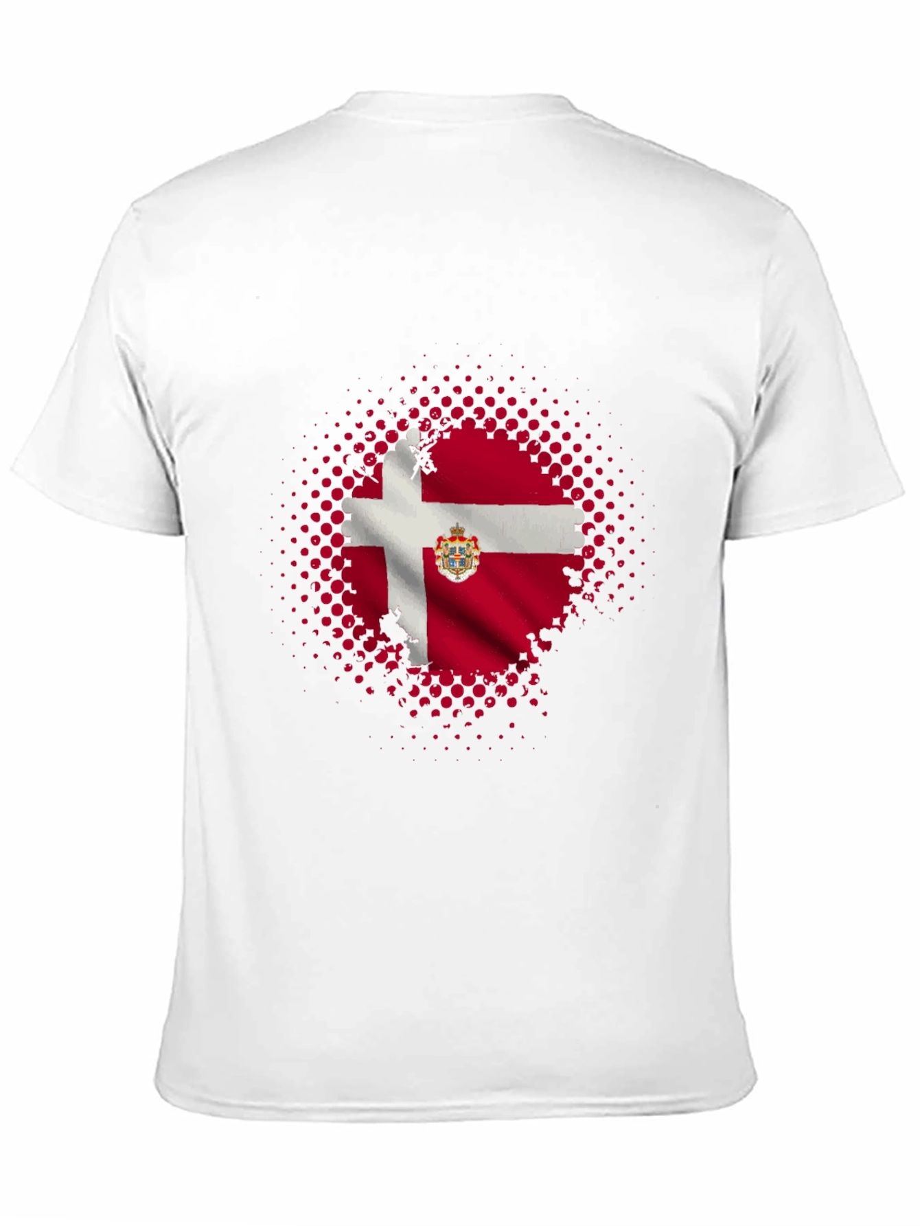 Danish Flag Graphic Tee - Black Cotton Blend Shirt