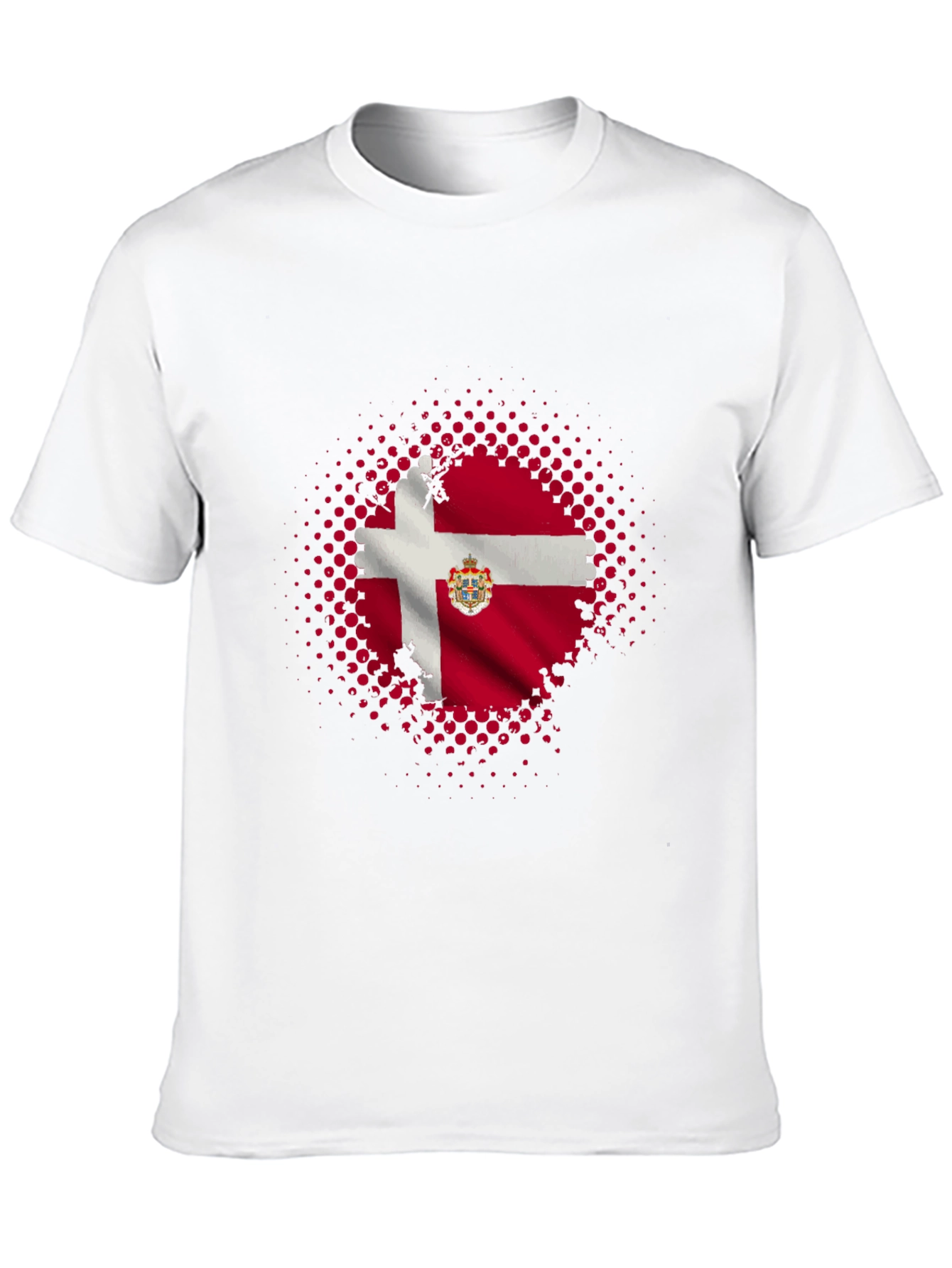 Danish Flag Graphic Tee - Black Cotton Blend Shirt
