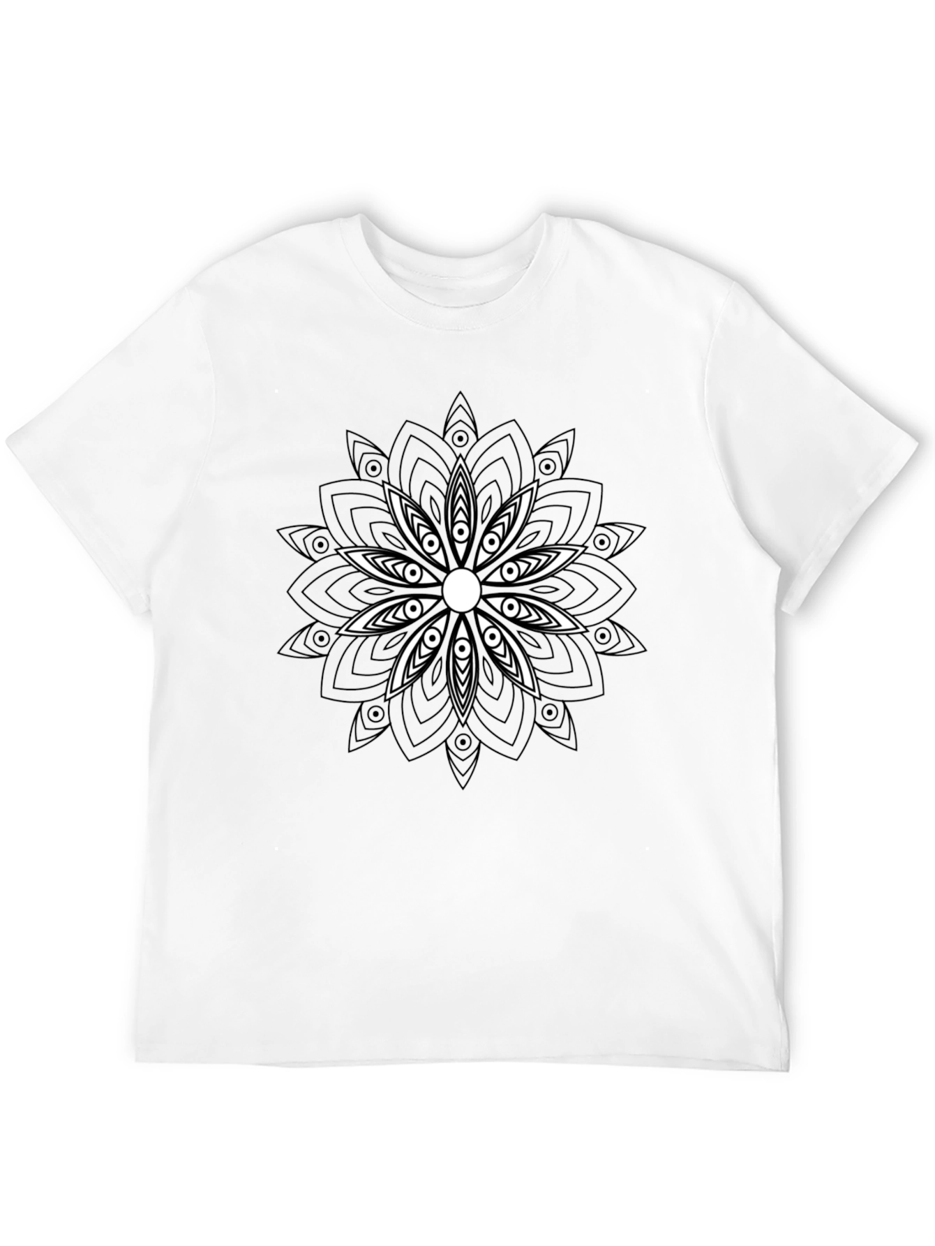 Black T-Shirt with Mandala Graphic
