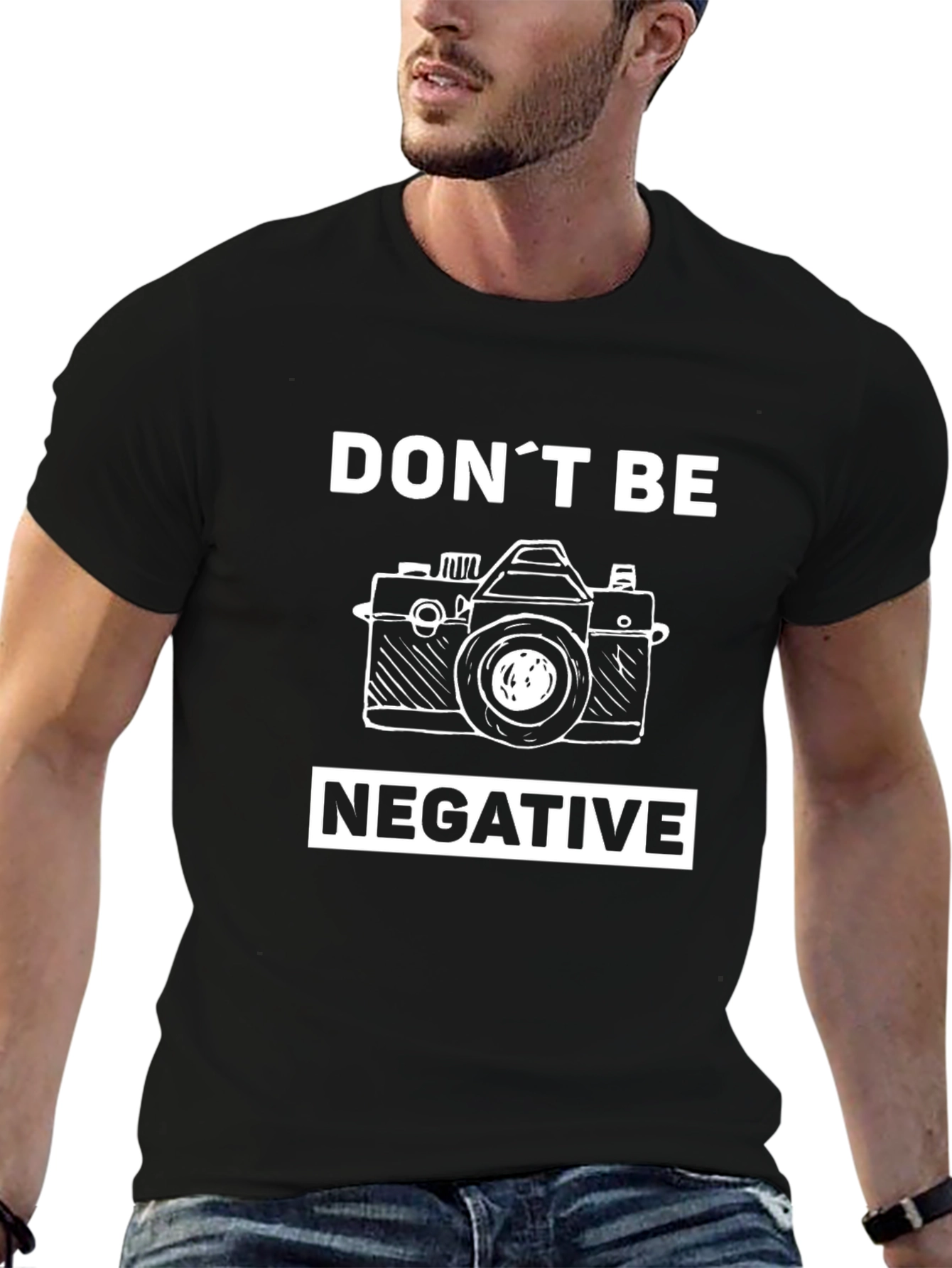 Dont Be Negative Camera Graphic Tee