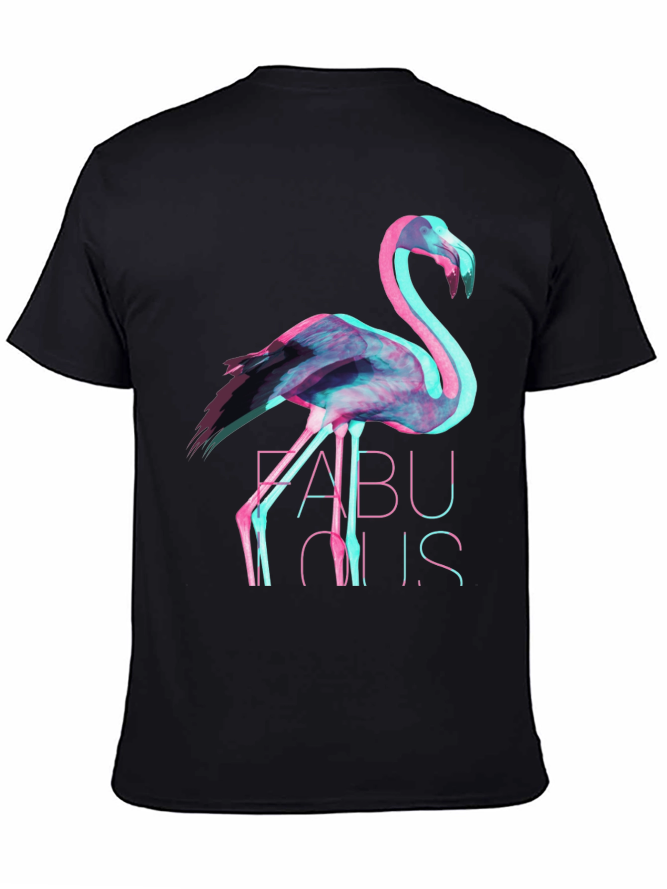 Fabulous Flamingo Graphic T-Shirt - Black
