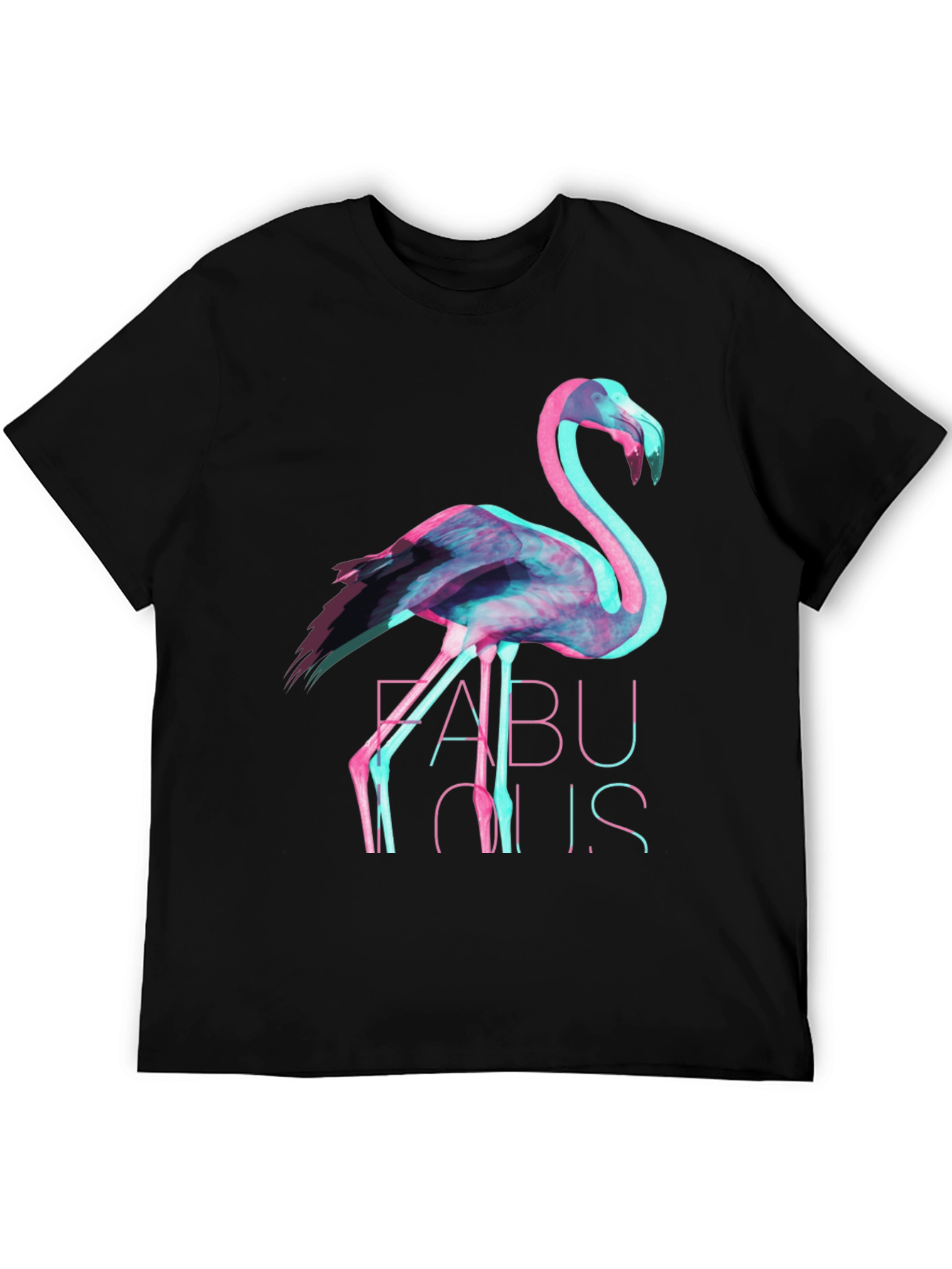 Fabulous Flamingo Graphic T-Shirt - Black